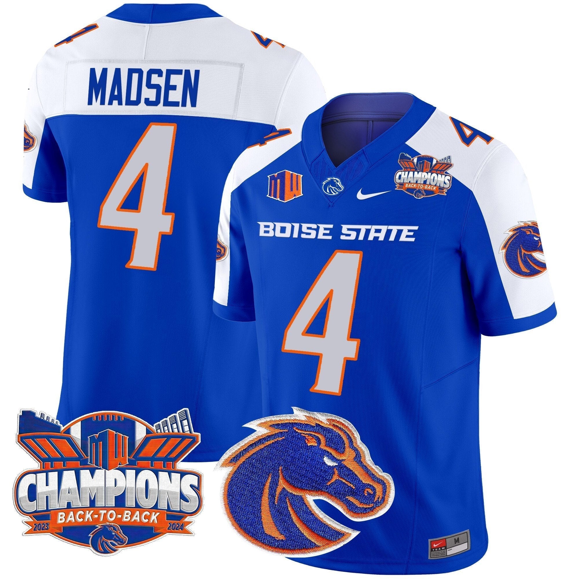 Men Boise State Broncos 2024 Back To Back Champions Vapor Limited Jersey - All Stitched
