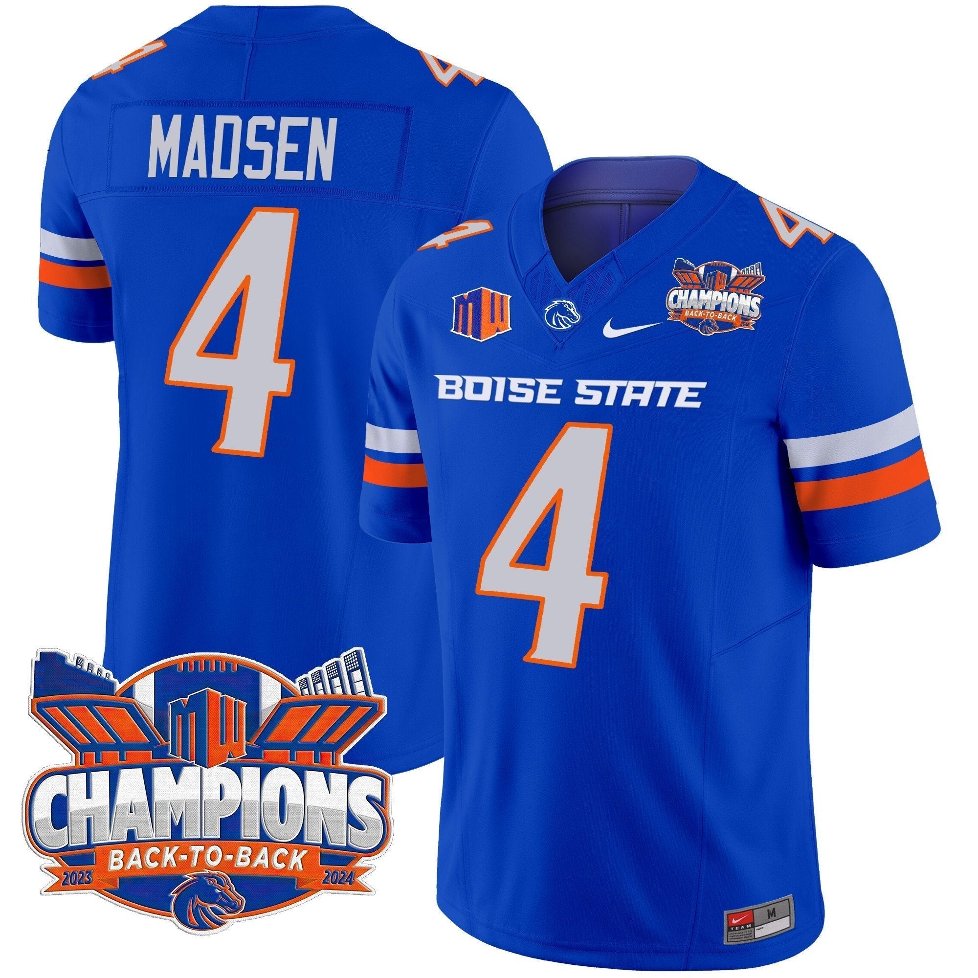 Men Boise State Broncos 2024 Back To Back Champions Vapor Limited Jersey - All Stitched