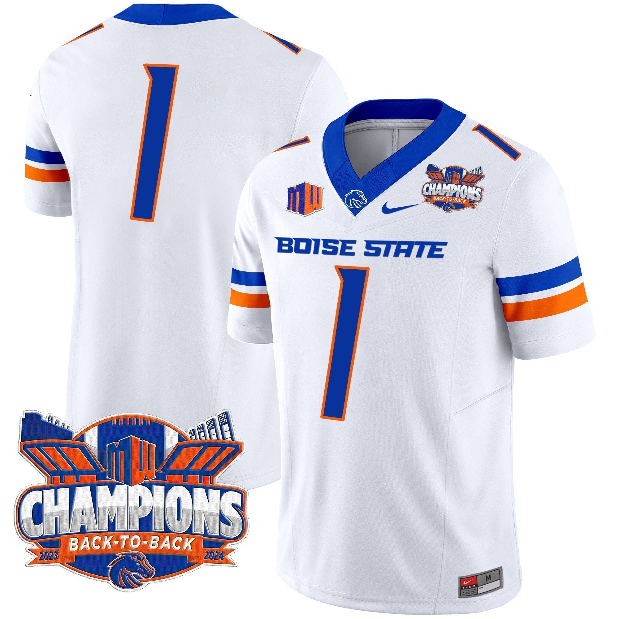 Men Boise State Broncos 2024 Back To Back Champions Vapor Limited Jersey - All Stitched