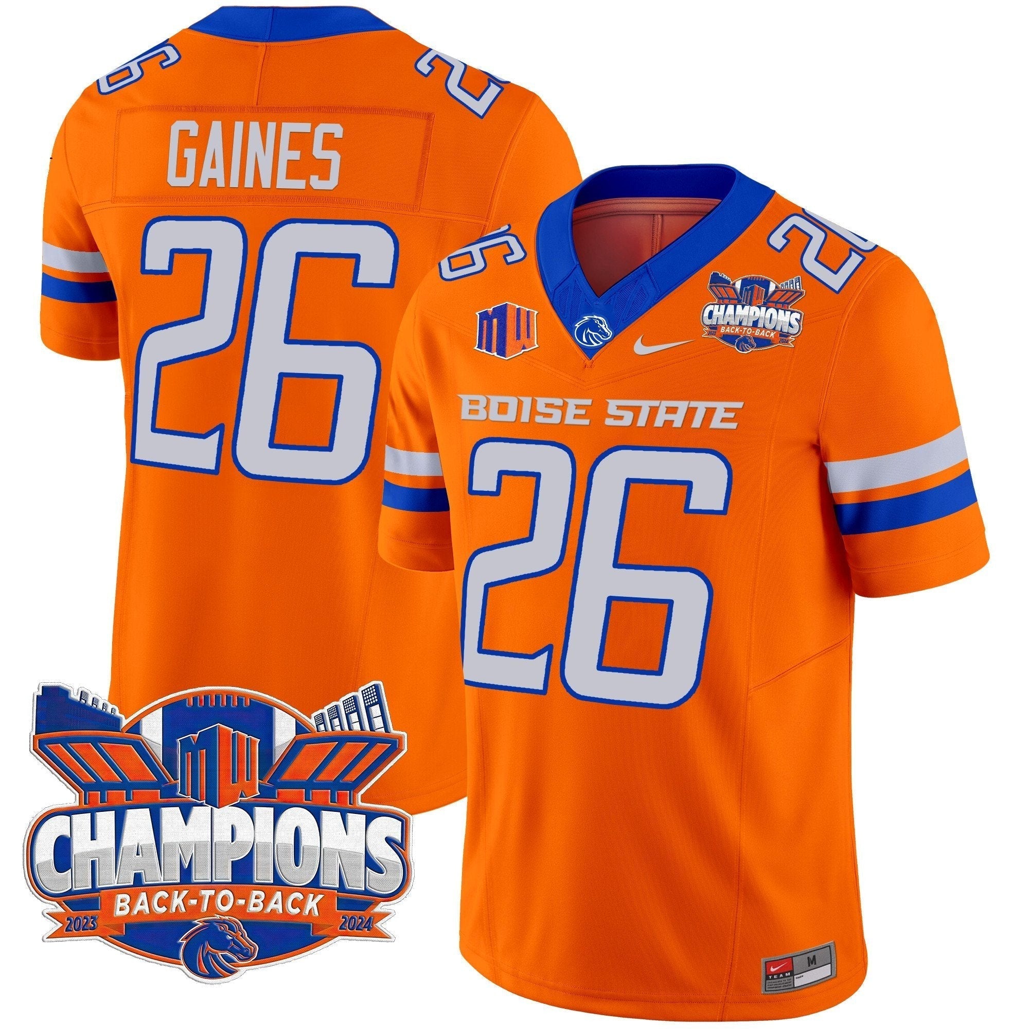 Men Boise State Broncos 2024 Back To Back Champions Vapor Limited Jersey - All Stitched