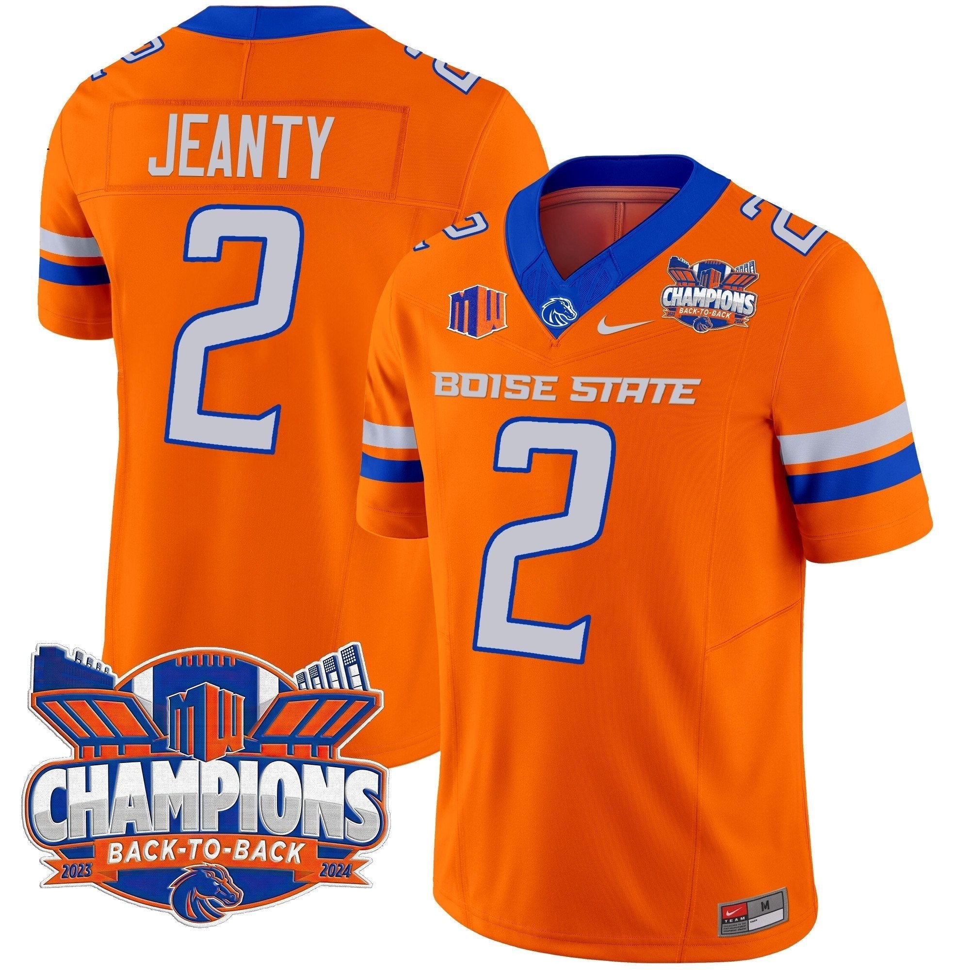Men Boise State Broncos 2024 Back To Back Champions Vapor Limited Jersey - All Stitched
