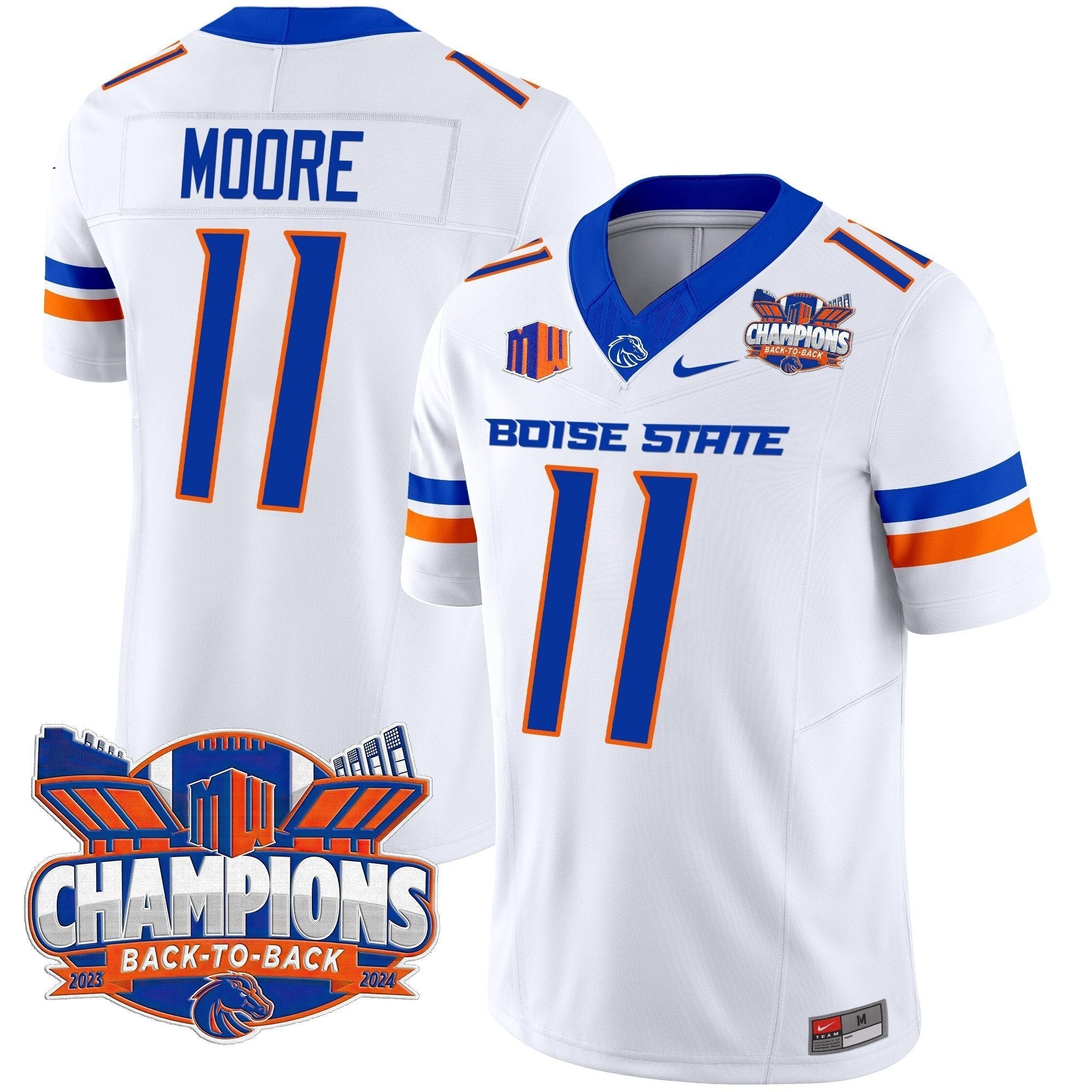 Men Boise State Broncos 2024 Back To Back Champions Vapor Limited Jersey - All Stitched