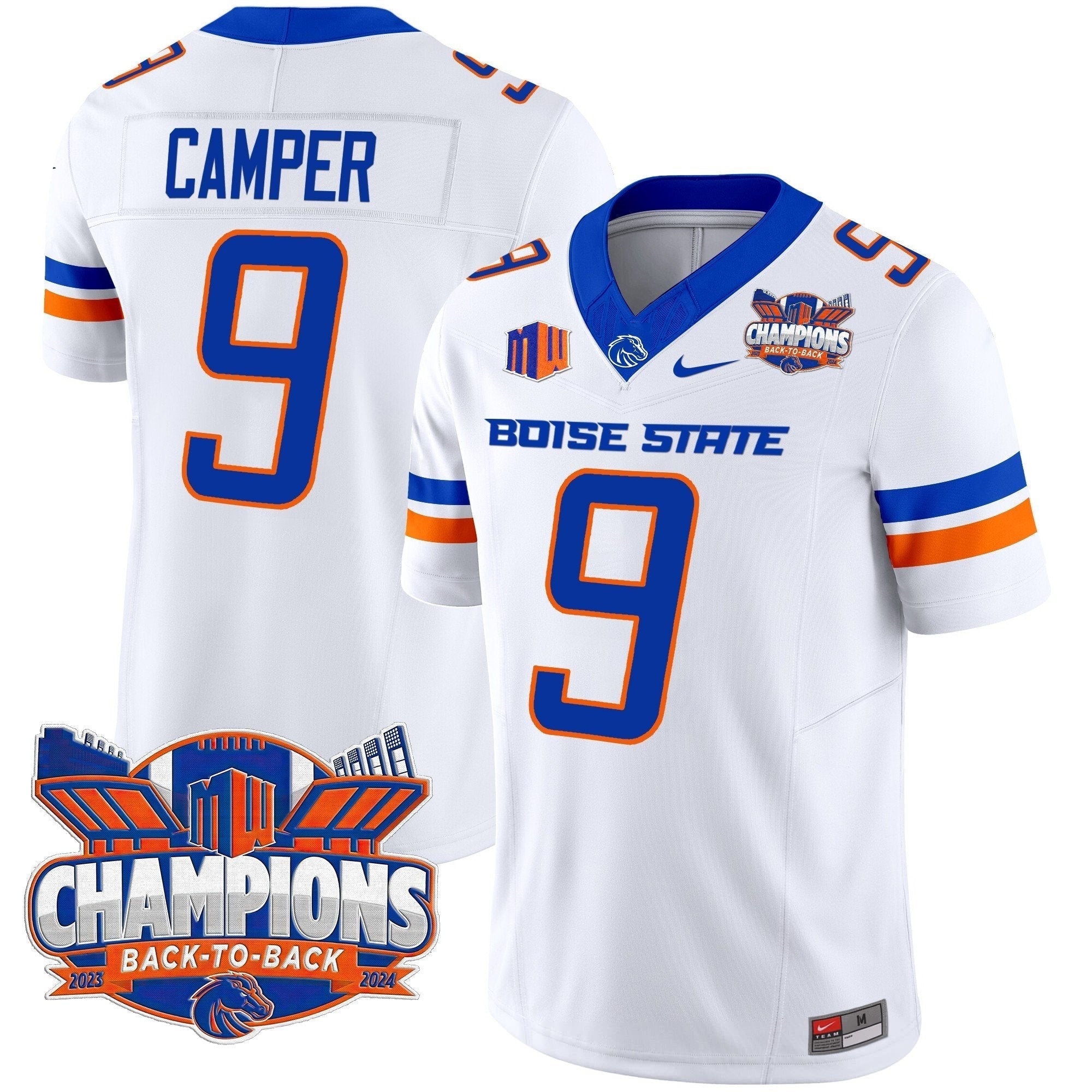 Men Boise State Broncos 2024 Back To Back Champions Vapor Limited Jersey - All Stitched