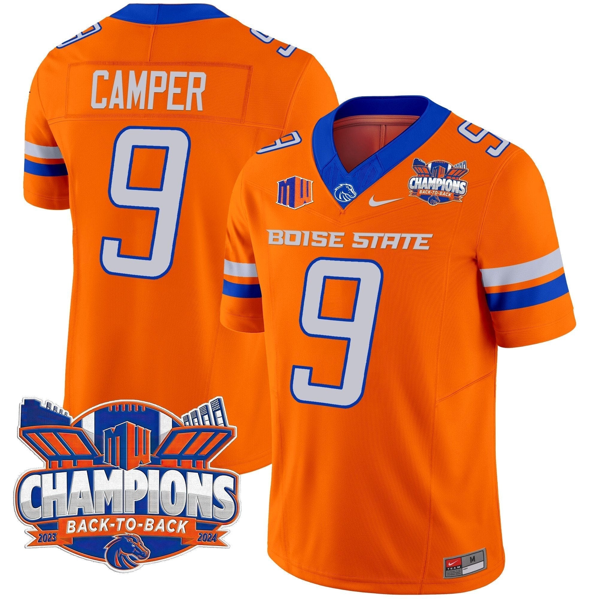 Men Boise State Broncos 2024 Back To Back Champions Vapor Limited Jersey - All Stitched