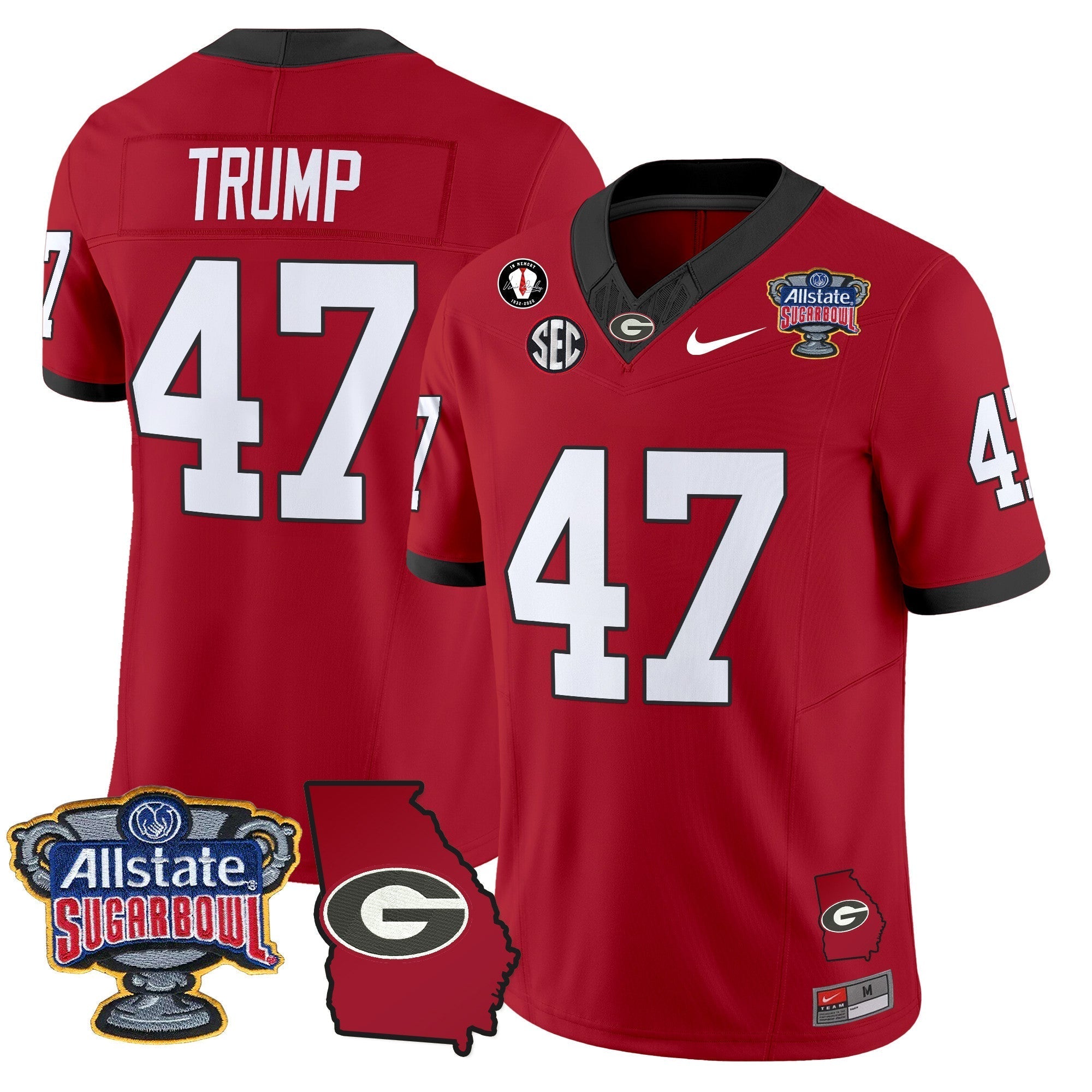 Men Georgia Bulldogs 2025 Sugar Bowl & Georgia Map Patch Vapor Limited Jersey - All Stitched