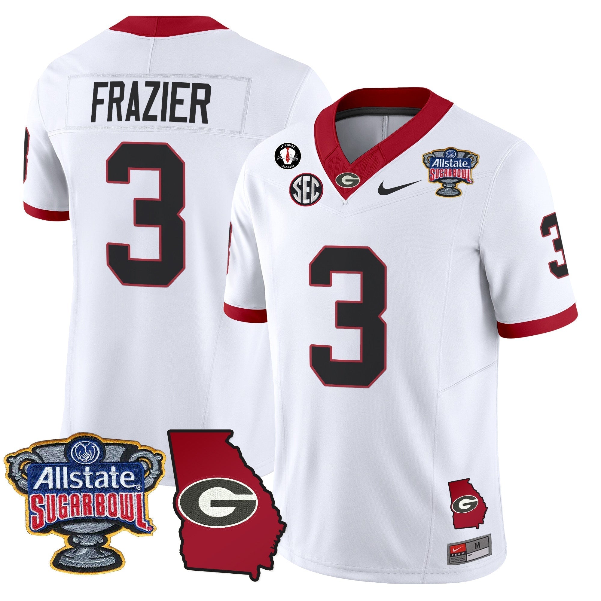 Men Georgia Bulldogs 2025 Sugar Bowl & Georgia Map Patch Vapor Limited Jersey - All Stitched