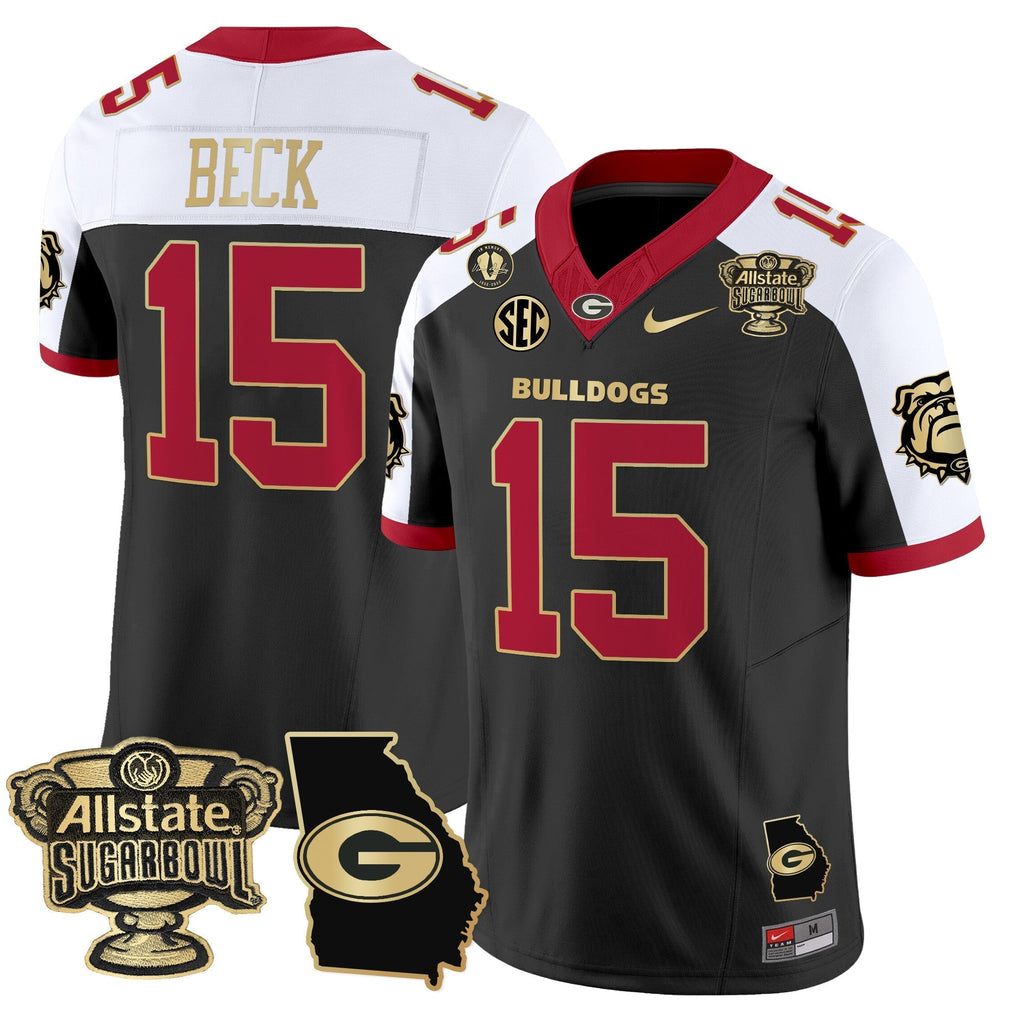 Men Georgia Bulldogs 2025 Sugar Bowl & Georgia Map Patch Vapor Limited Jersey - All Stitched