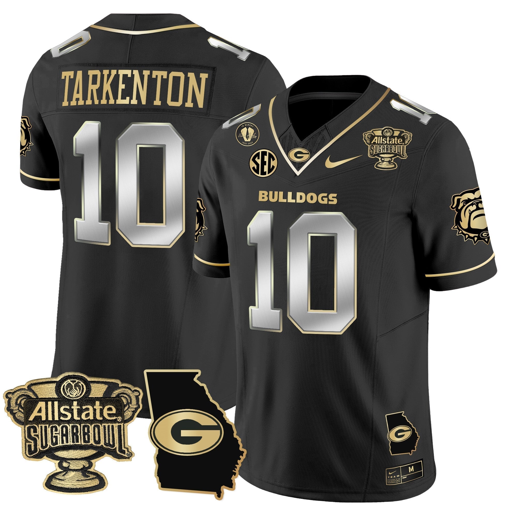 Men Georgia Bulldogs 2025 Sugar Bowl & Georgia Map Patch Vapor Limited Jersey - All Stitched