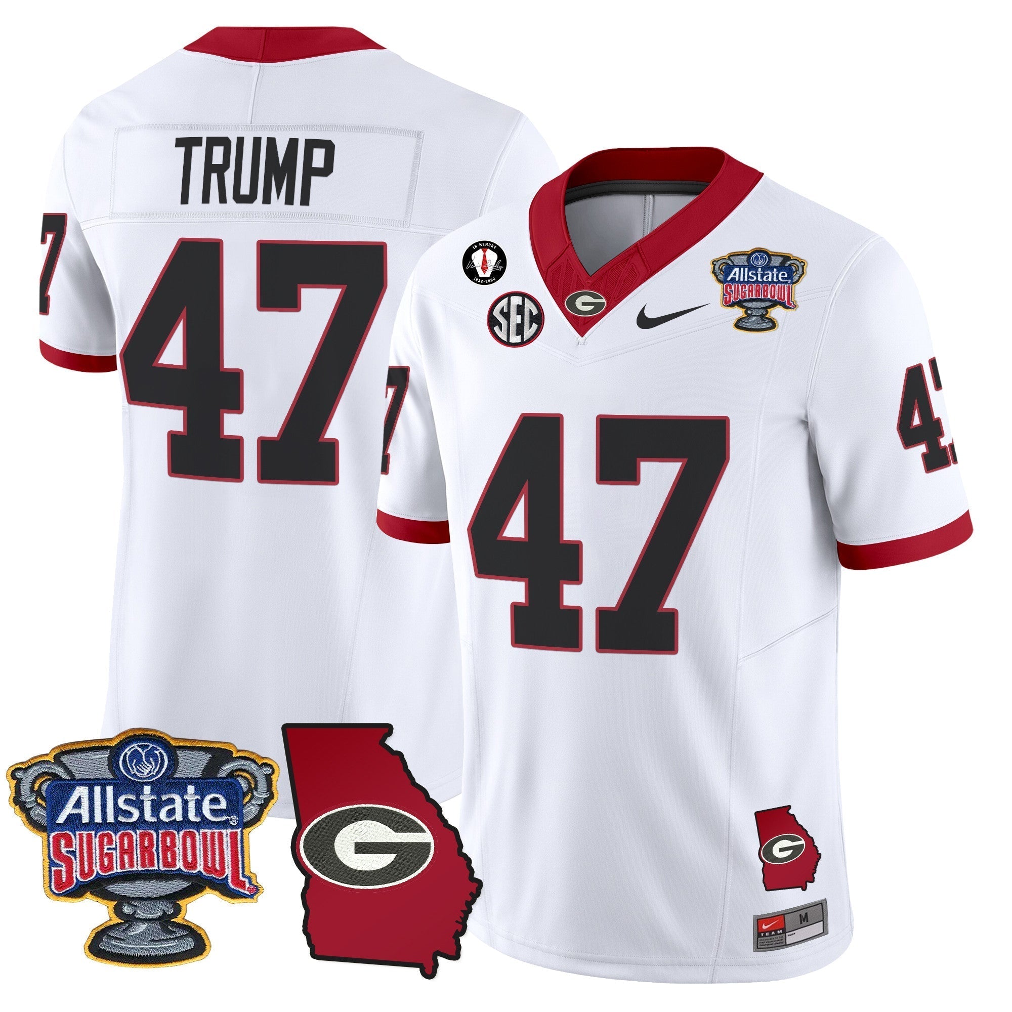 Men Georgia Bulldogs 2025 Sugar Bowl & Georgia Map Patch Vapor Limited Jersey - All Stitched