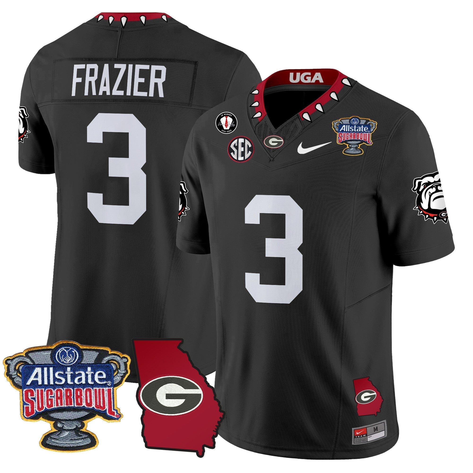Men Georgia Bulldogs 2025 Sugar Bowl & Georgia Map Patch Vapor Limited Jersey - All Stitched