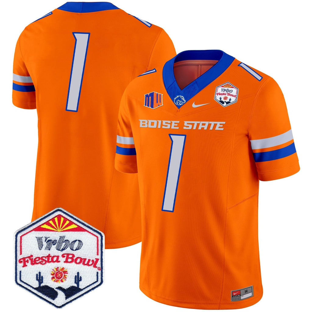 Men Boise State Broncos 2025 The Fiesta Bowl Patch Vapor Limited Jersey - All Stitched
