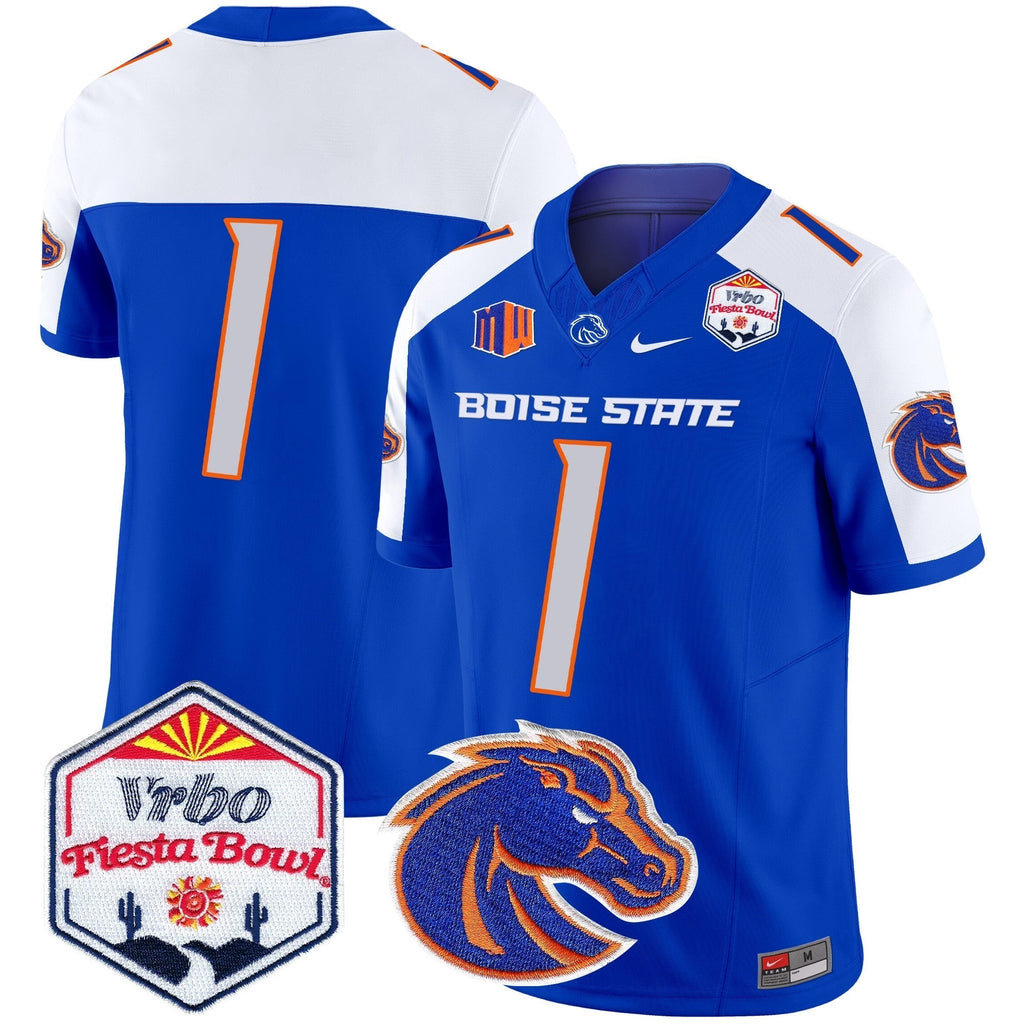 Men Boise State Broncos 2025 The Fiesta Bowl Patch Vapor Limited Jersey - All Stitched