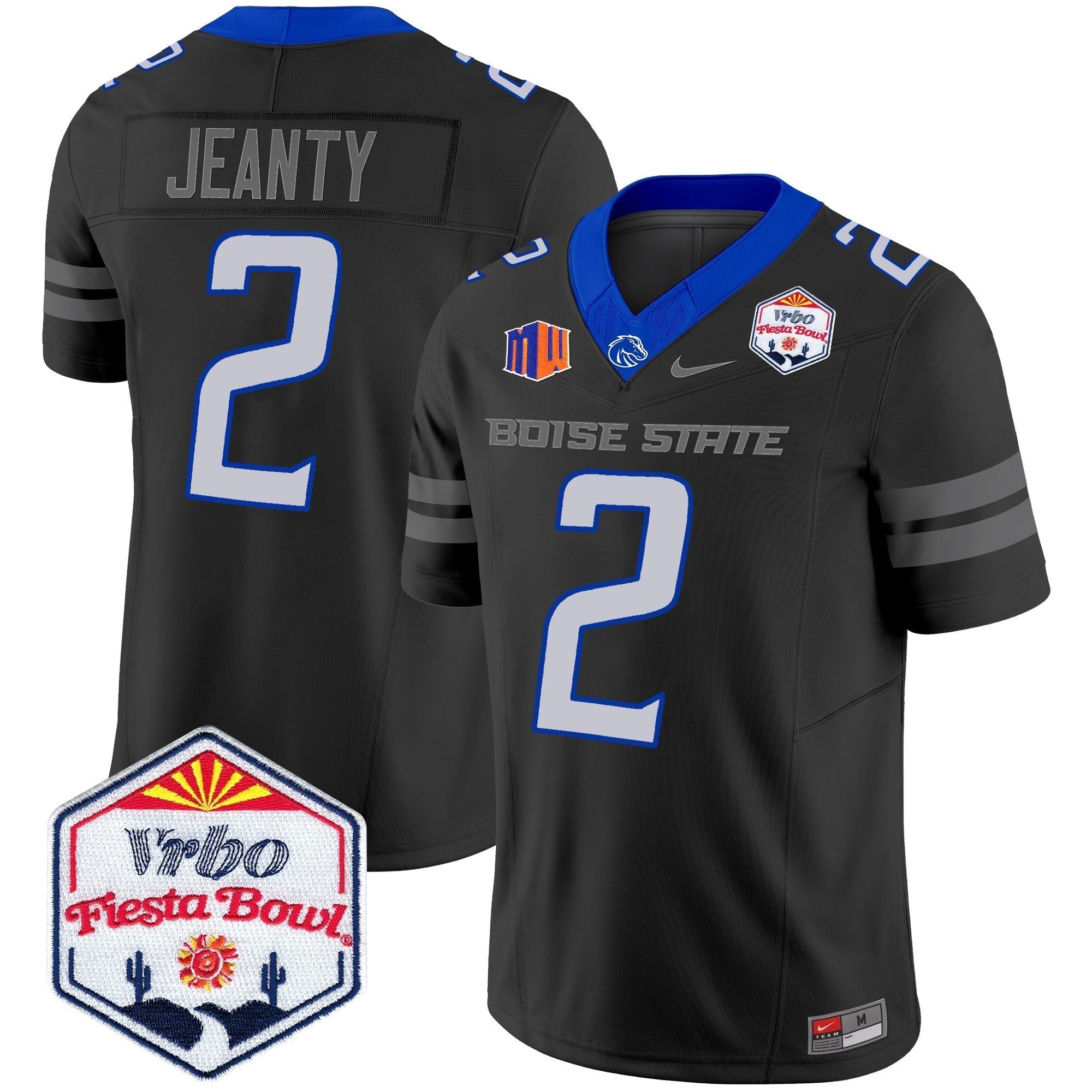 Men Boise State Broncos 2024 The Fiesta Bowl Patch Vapor Limited Jersey - All Stitched