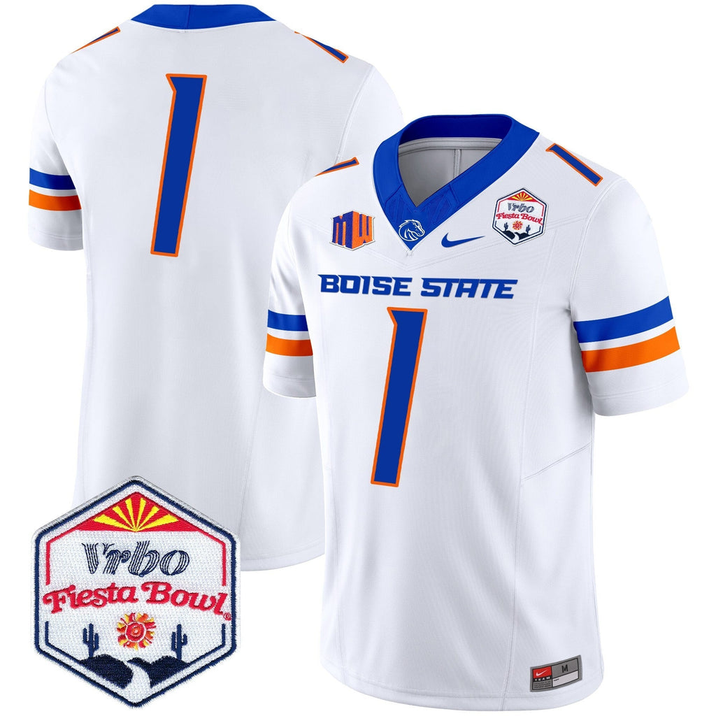 Men Boise State Broncos 2024 The Fiesta Bowl Patch Vapor Limited Jersey - All Stitched