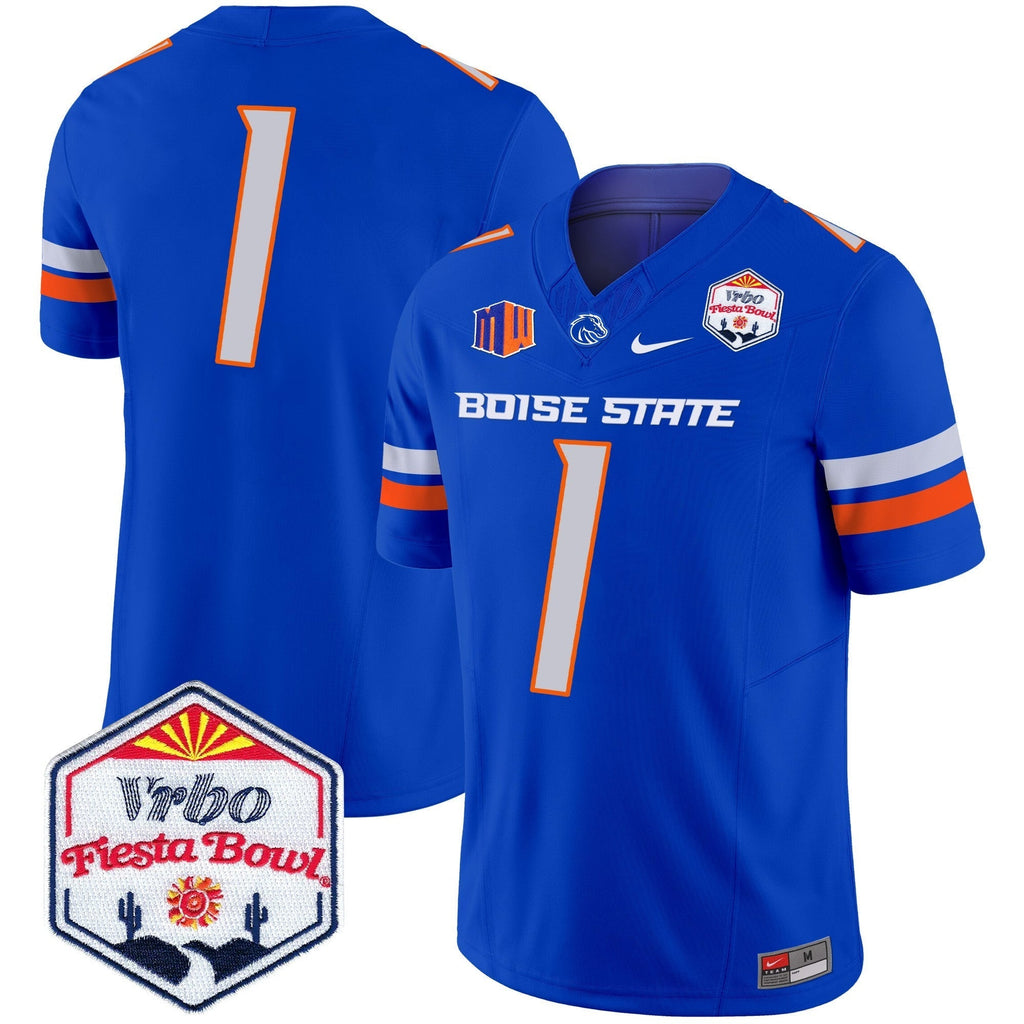 Men Boise State Broncos 2024 The Fiesta Bowl Patch Vapor Limited Jersey - All Stitched