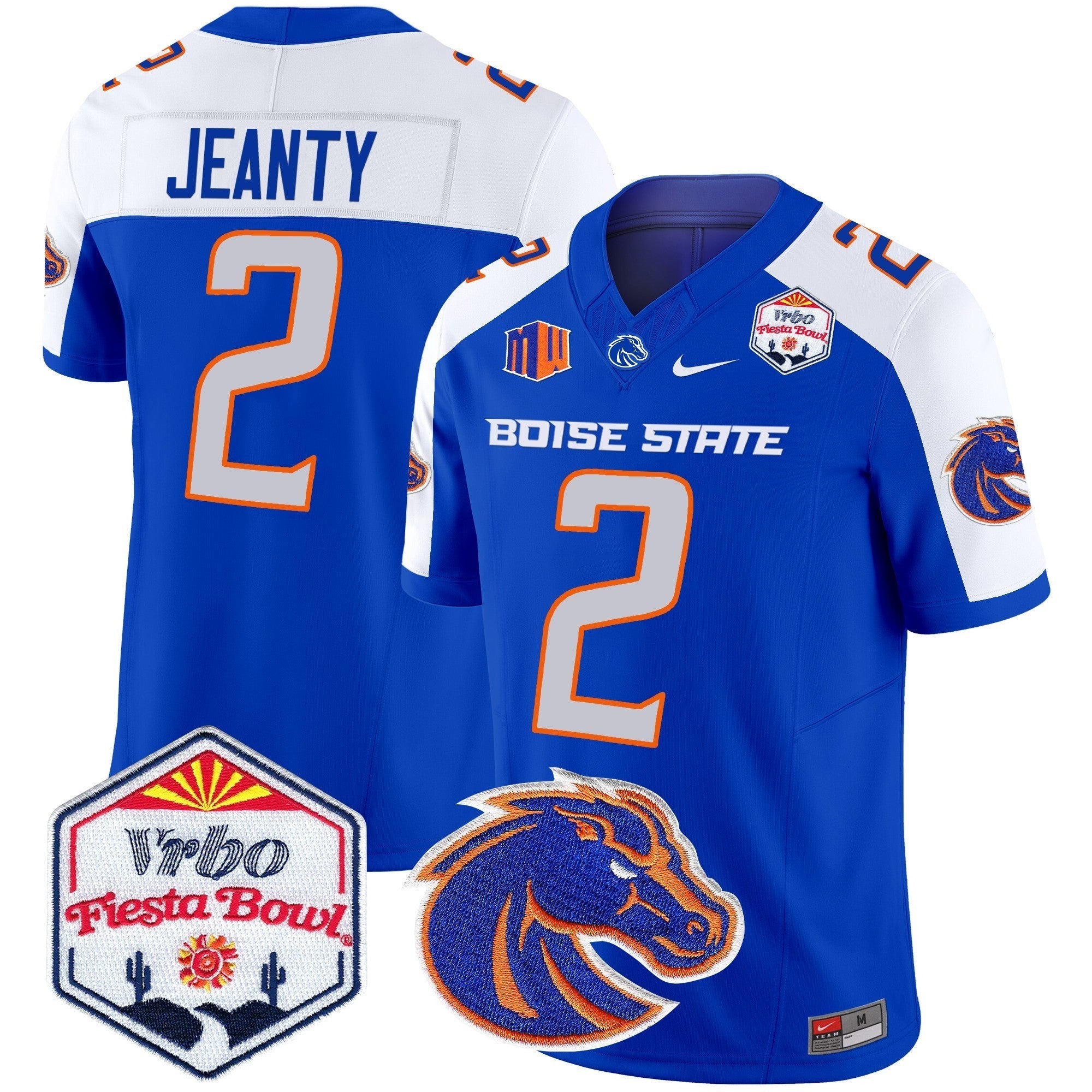 Men Boise State Broncos 2024 The Fiesta Bowl Patch Vapor Limited Jersey - All Stitched
