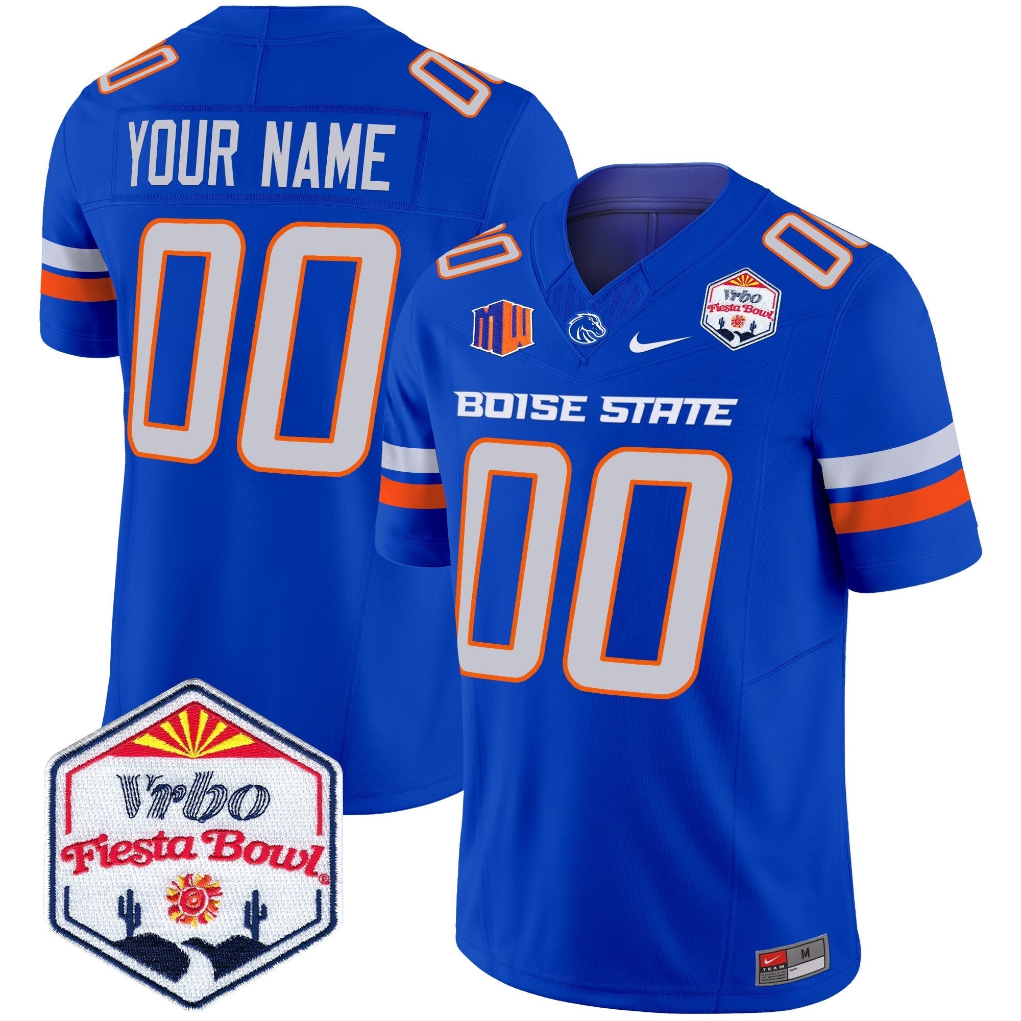 Custom Boise State Broncos 2024 The Fiesta Bowl Patch Vapor Limited Jersey - All Stitched