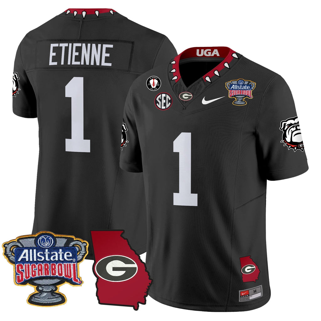 Men Georgia Bulldogs 2025 Sugar Bowl & Georgia Map Patch Vapor Limited Jersey - All Stitched