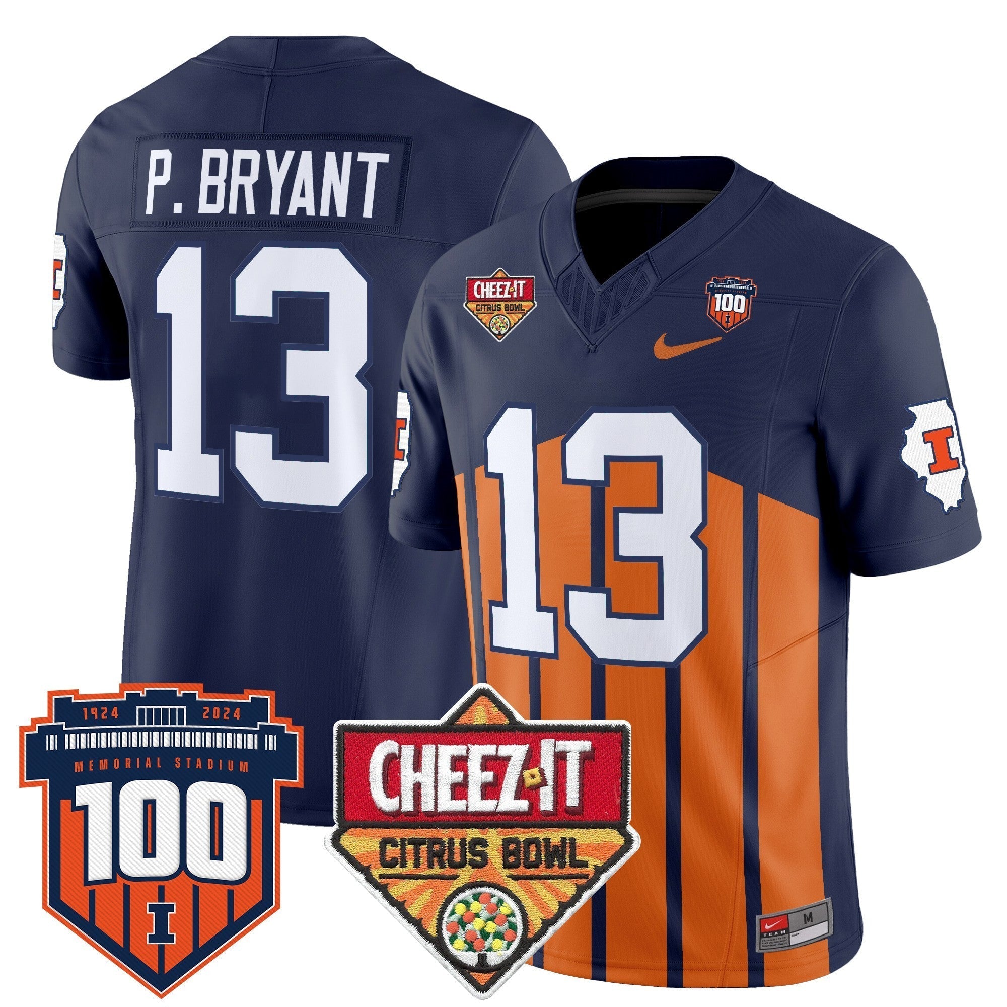 Men Illinois Fighting Illini 2025 Cheez-It Citrus Bowl Patch Vapor Limited Jersey - All Stitched