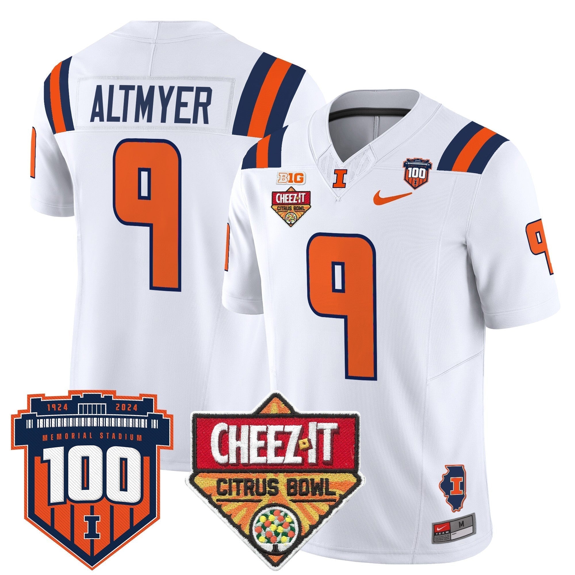 Men Illinois Fighting Illini 2025 Cheez-It Citrus Bowl Patch Vapor Limited Jersey - All Stitched