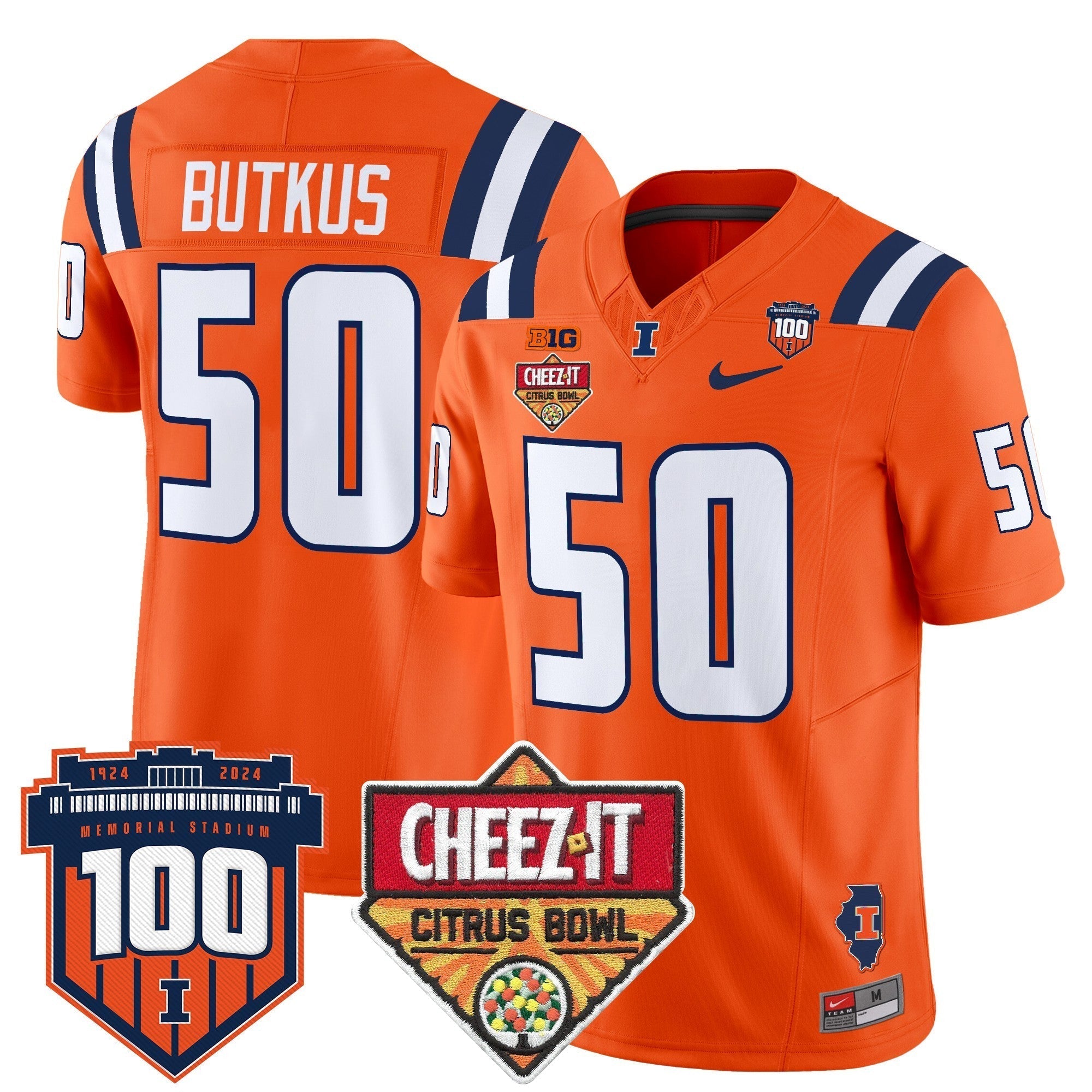 Men Illinois Fighting Illini 2025 Cheez-It Citrus Bowl Patch Vapor Limited Jersey - All Stitched