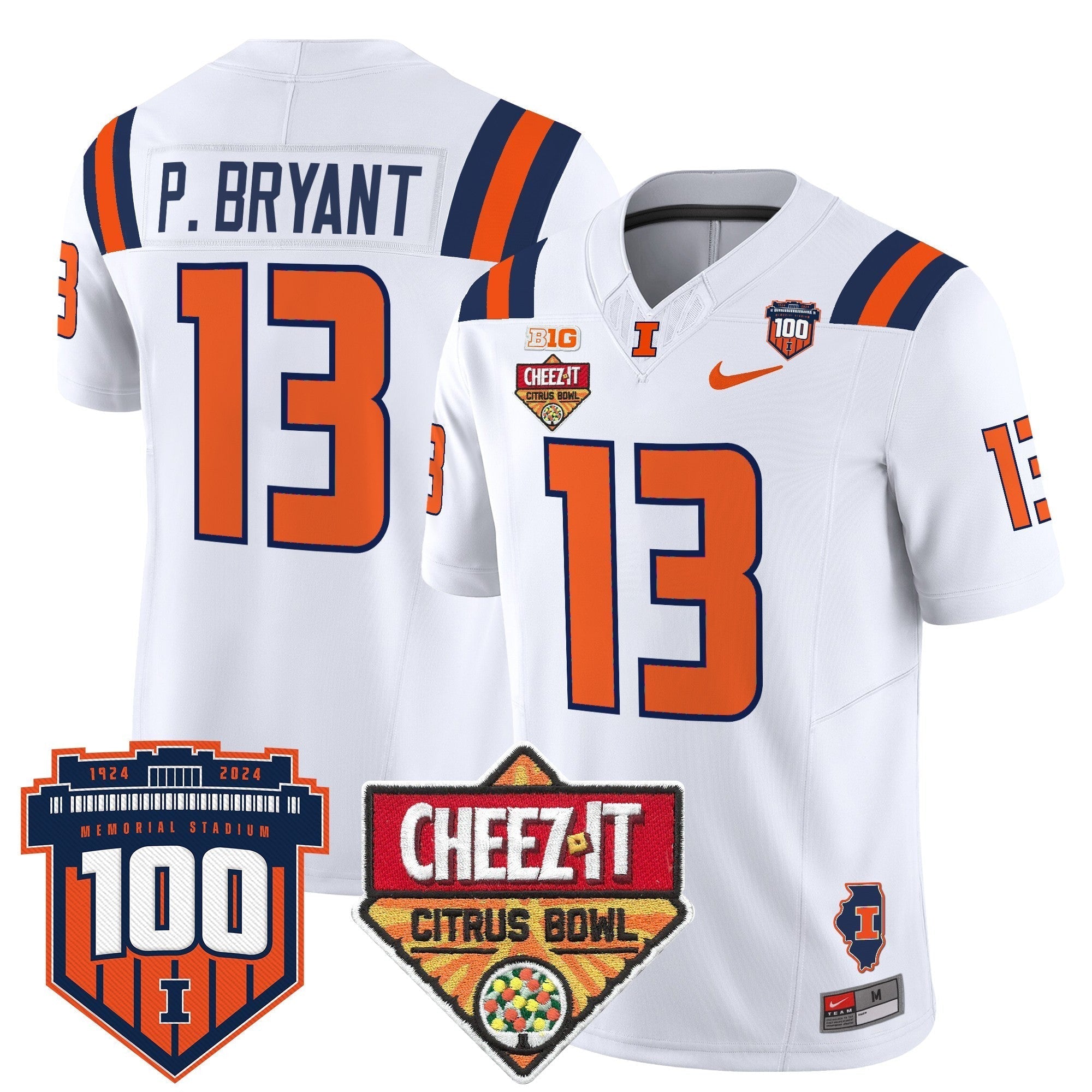 Men Illinois Fighting Illini 2025 Cheez-It Citrus Bowl Patch Vapor Limited Jersey - All Stitched