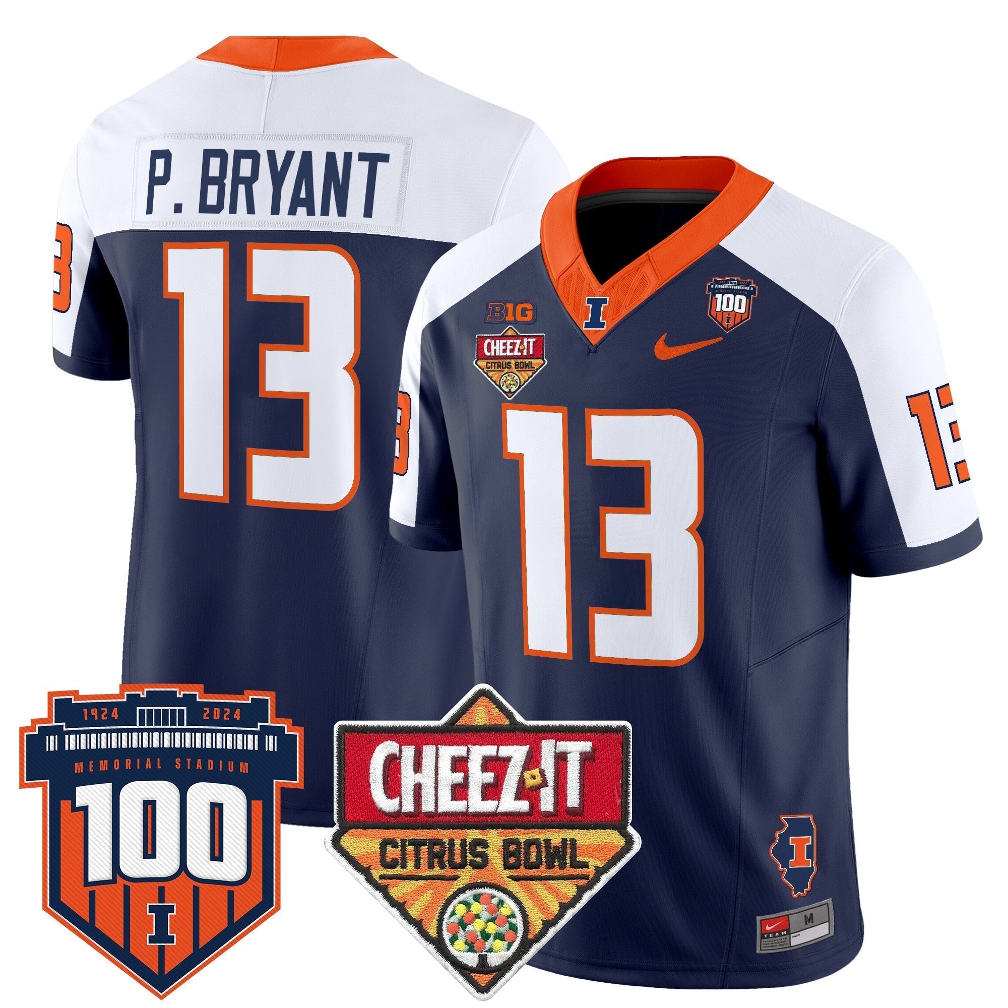 Men Illinois Fighting Illini 2025 Cheez-It Citrus Bowl Patch Vapor Limited Jersey - All Stitched