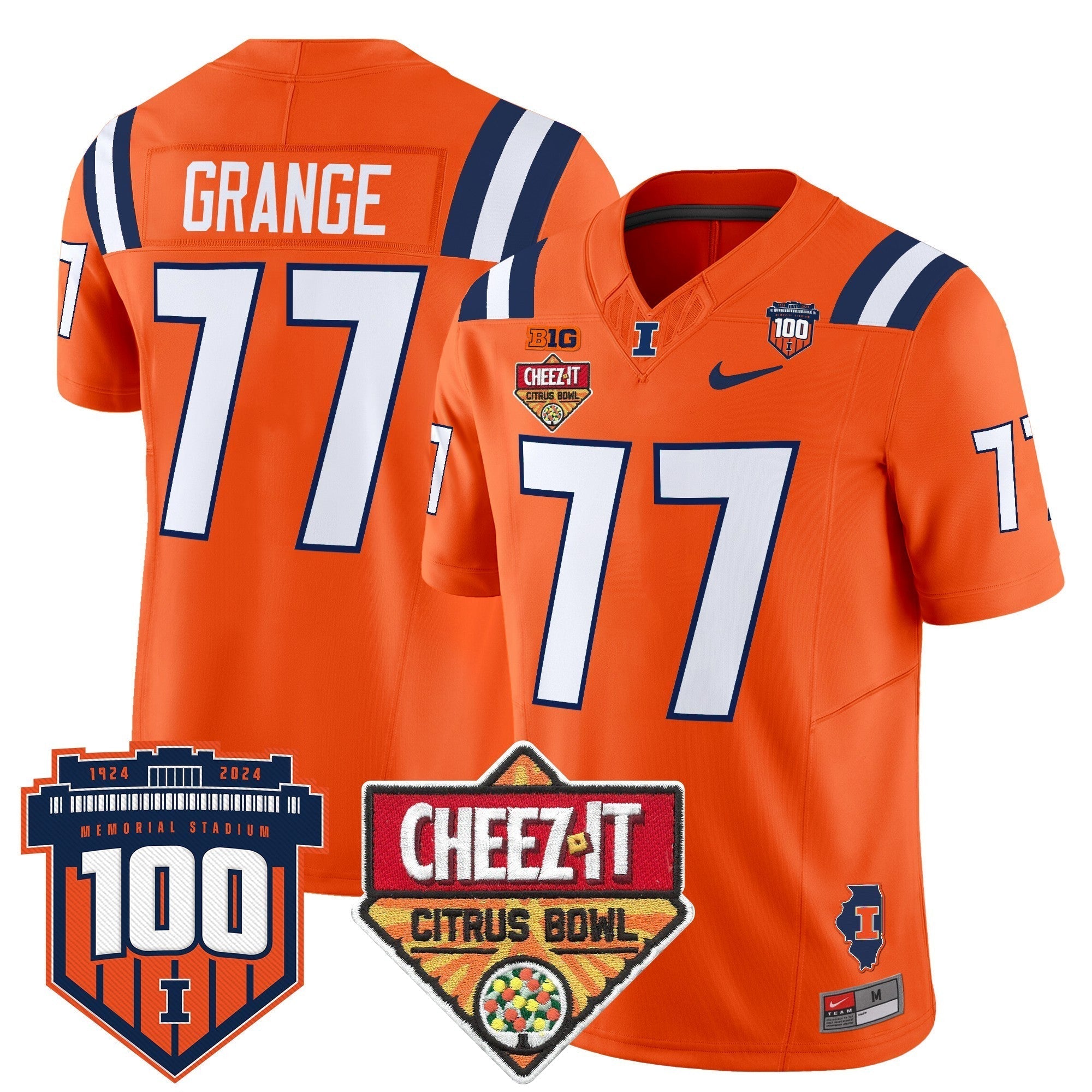 Men Illinois Fighting Illini 2025 Cheez-It Citrus Bowl Patch Vapor Limited Jersey - All Stitched