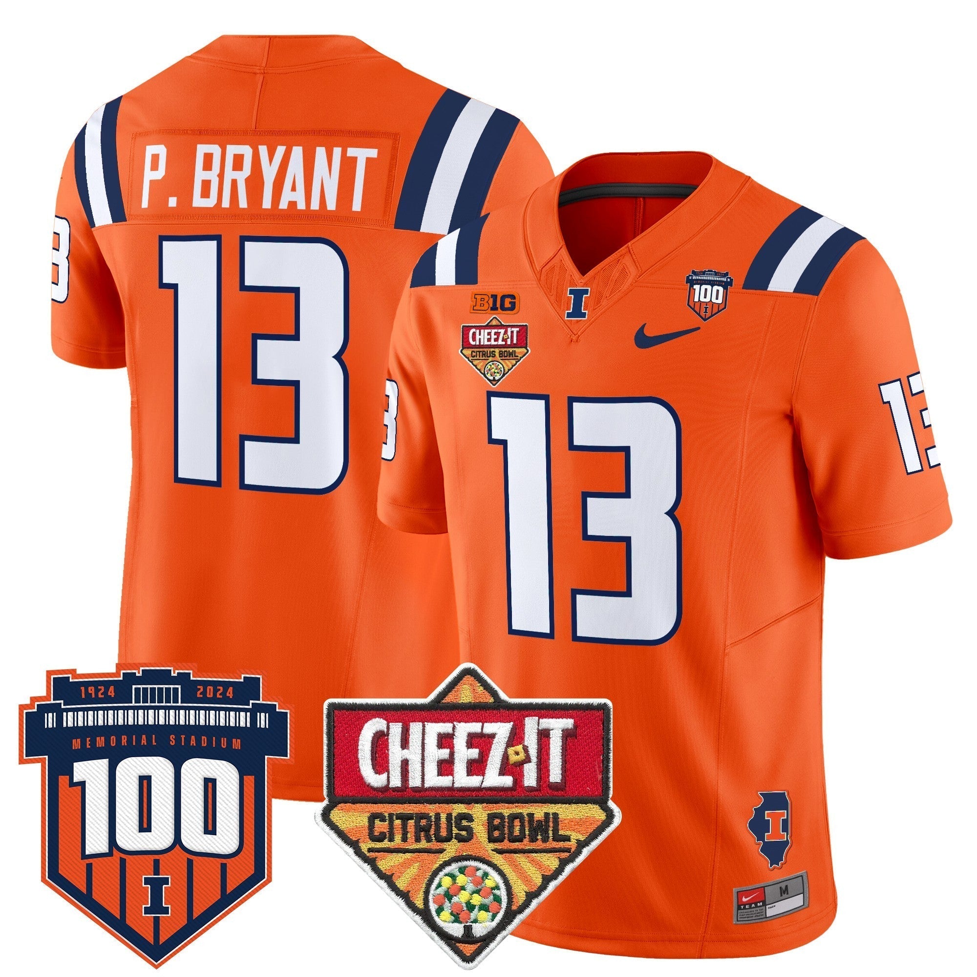 Men Illinois Fighting Illini 2025 Cheez-It Citrus Bowl Patch Vapor Limited Jersey - All Stitched