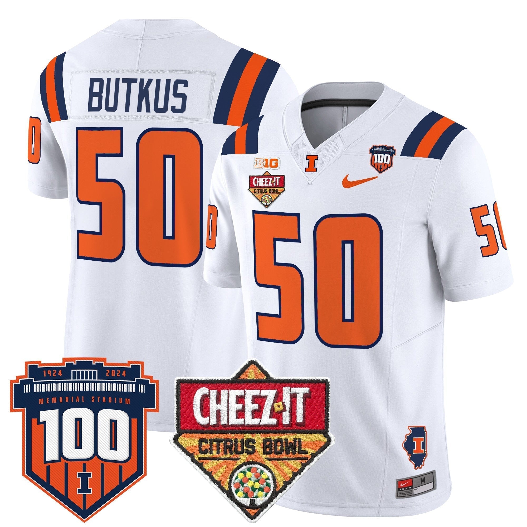 Men Illinois Fighting Illini 2025 Cheez-It Citrus Bowl Patch Vapor Limited Jersey - All Stitched