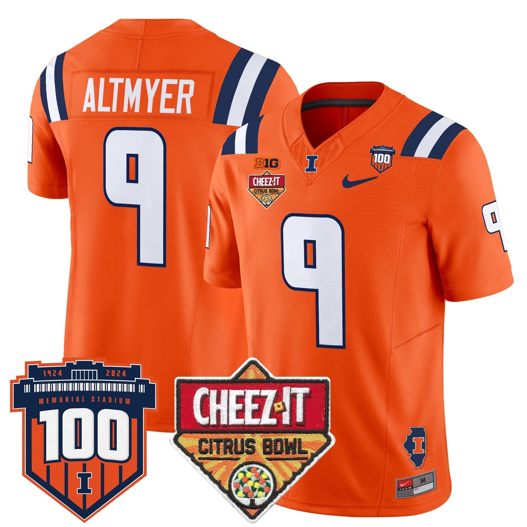 Men Illinois Fighting Illini 2025 Cheez-It Citrus Bowl Patch Vapor Limited Jersey - All Stitched