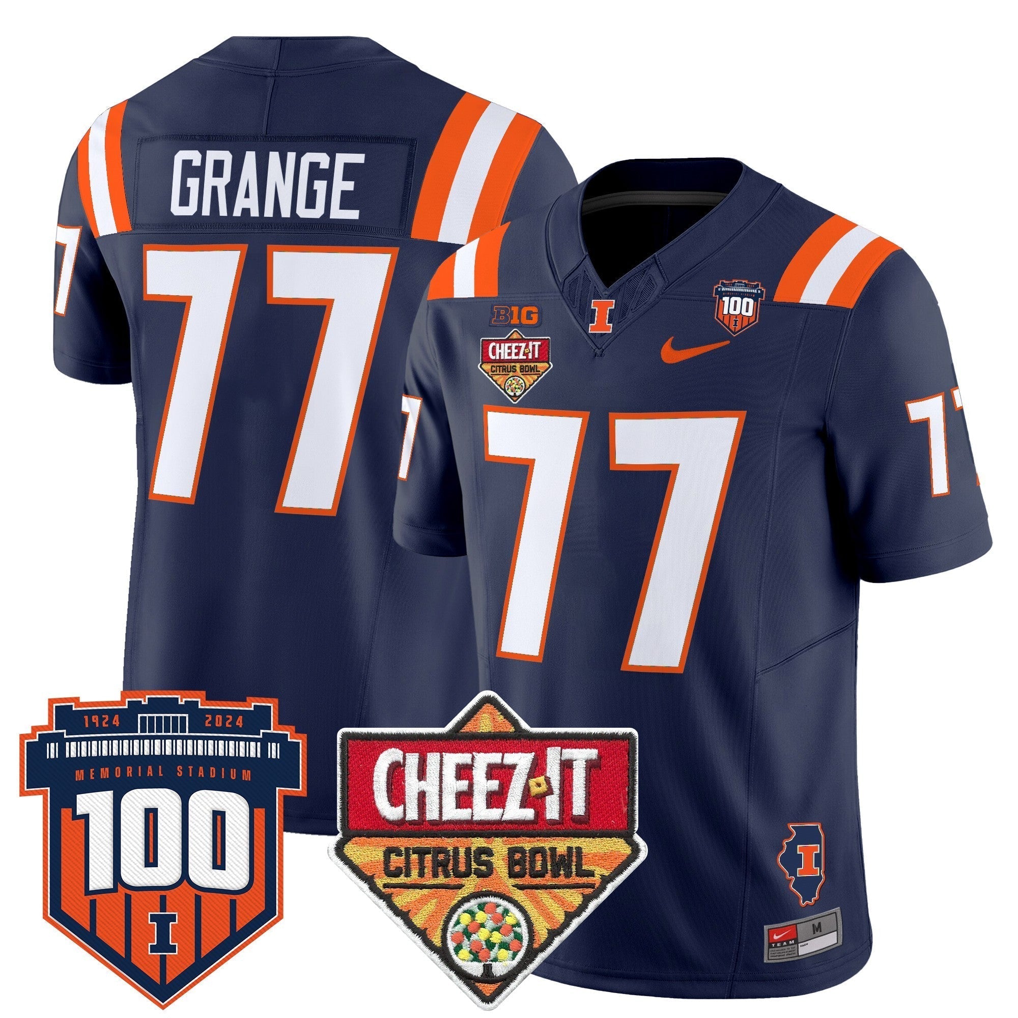 Men Illinois Fighting Illini 2025 Cheez-It Citrus Bowl Patch Vapor Limited Jersey - All Stitched