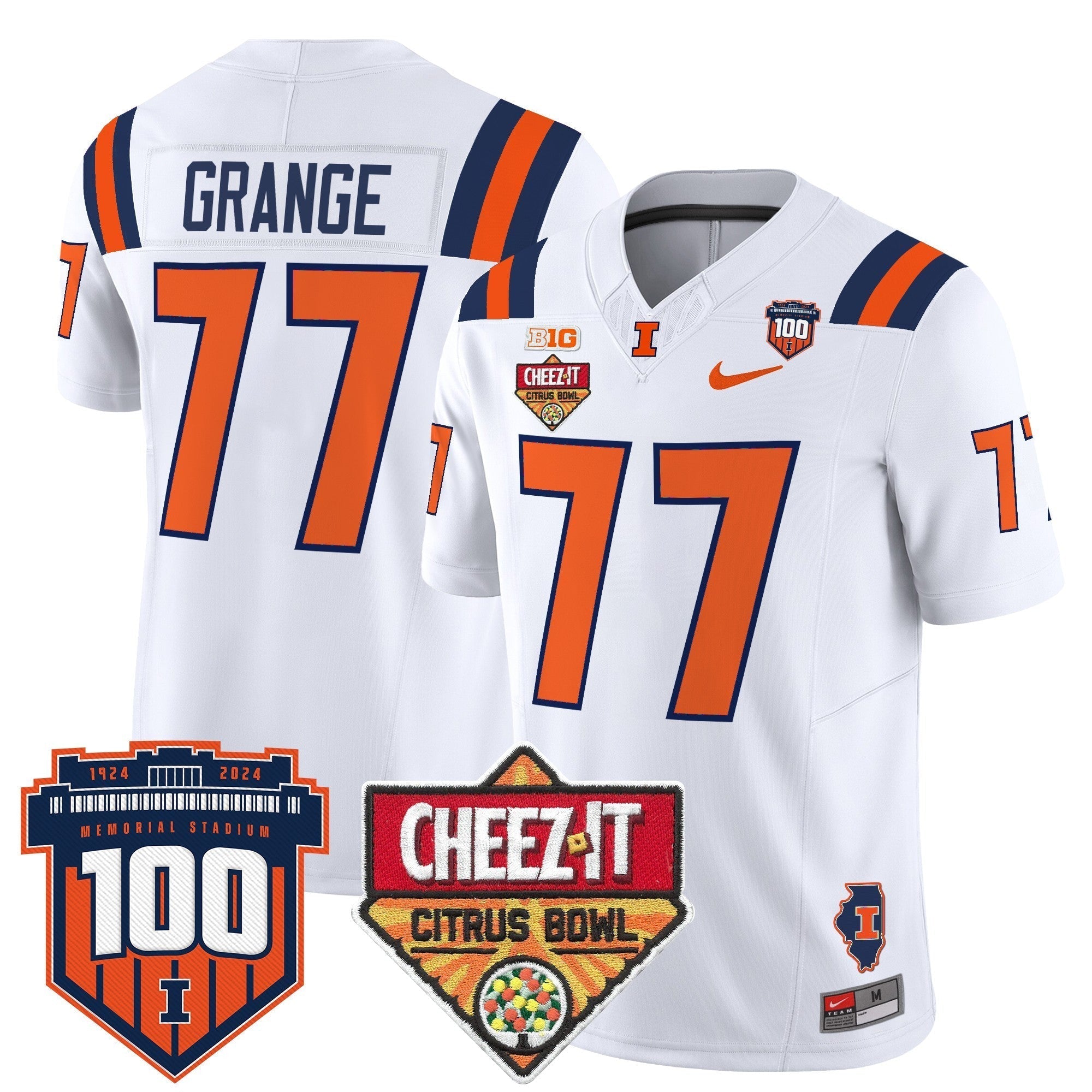 Men Illinois Fighting Illini 2025 Cheez-It Citrus Bowl Patch Vapor Limited Jersey - All Stitched