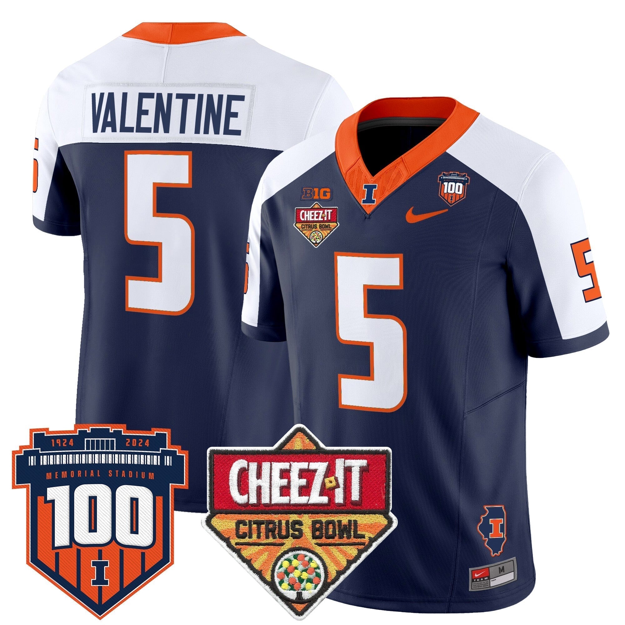 Men Illinois Fighting Illini 2025 Cheez-It Citrus Bowl Patch Vapor Limited Jersey - All Stitched