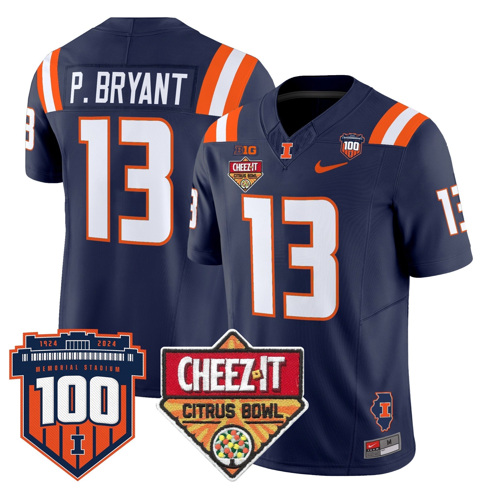 Men Illinois Fighting Illini 2025 Cheez-It Citrus Bowl Patch Vapor Limited Jersey - All Stitched