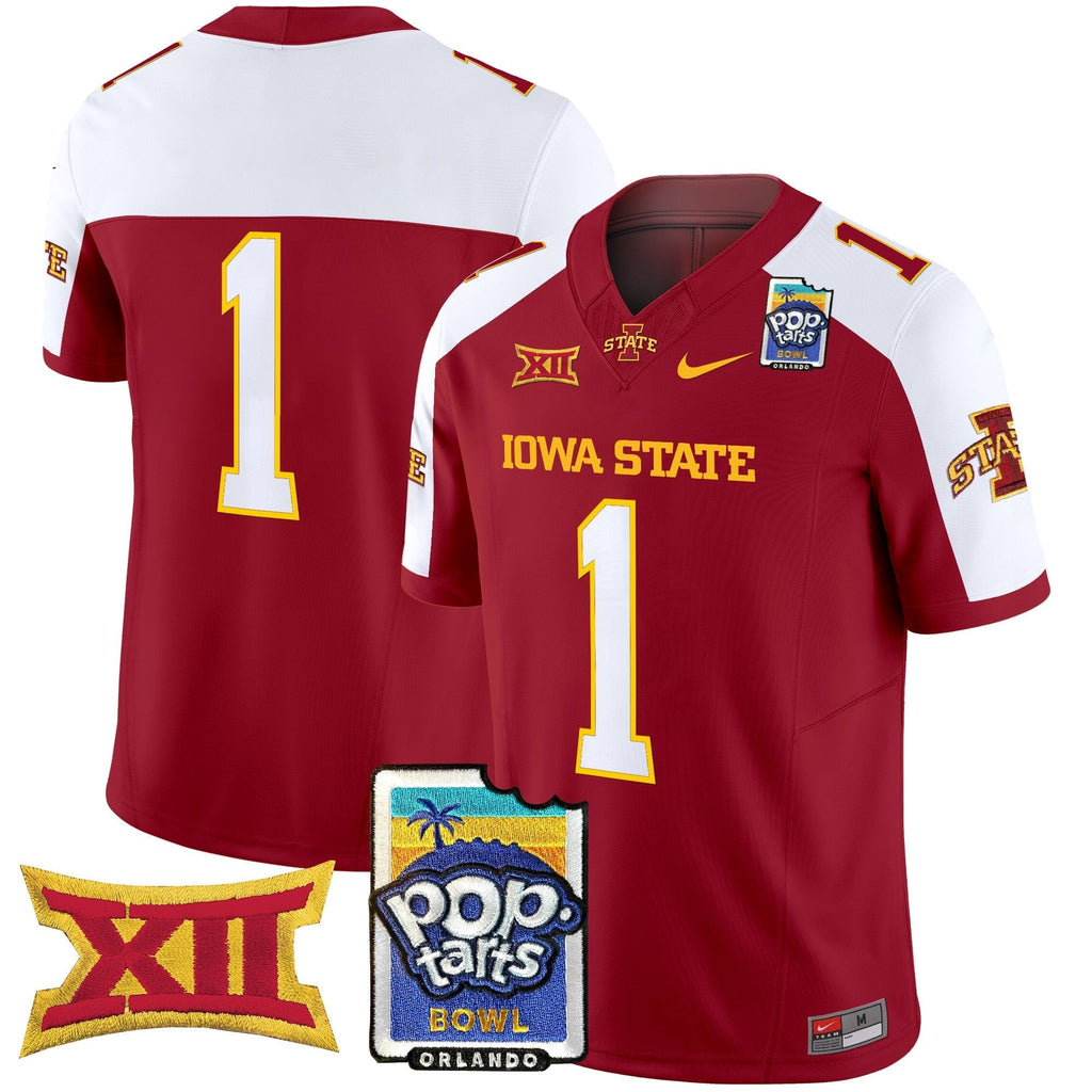 Men Iowa State Cyclones 2025 PopTarts Bowl Patch Vapor Limited Jersey - All Stitched