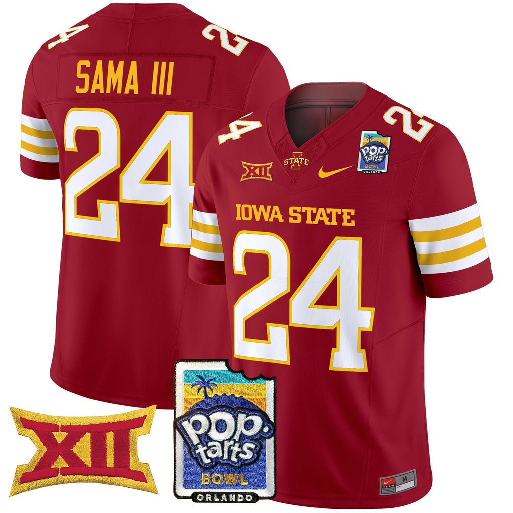 Men Iowa State Cyclones 2025 PopTarts Bowl Patch Vapor Limited Jersey - All Stitched