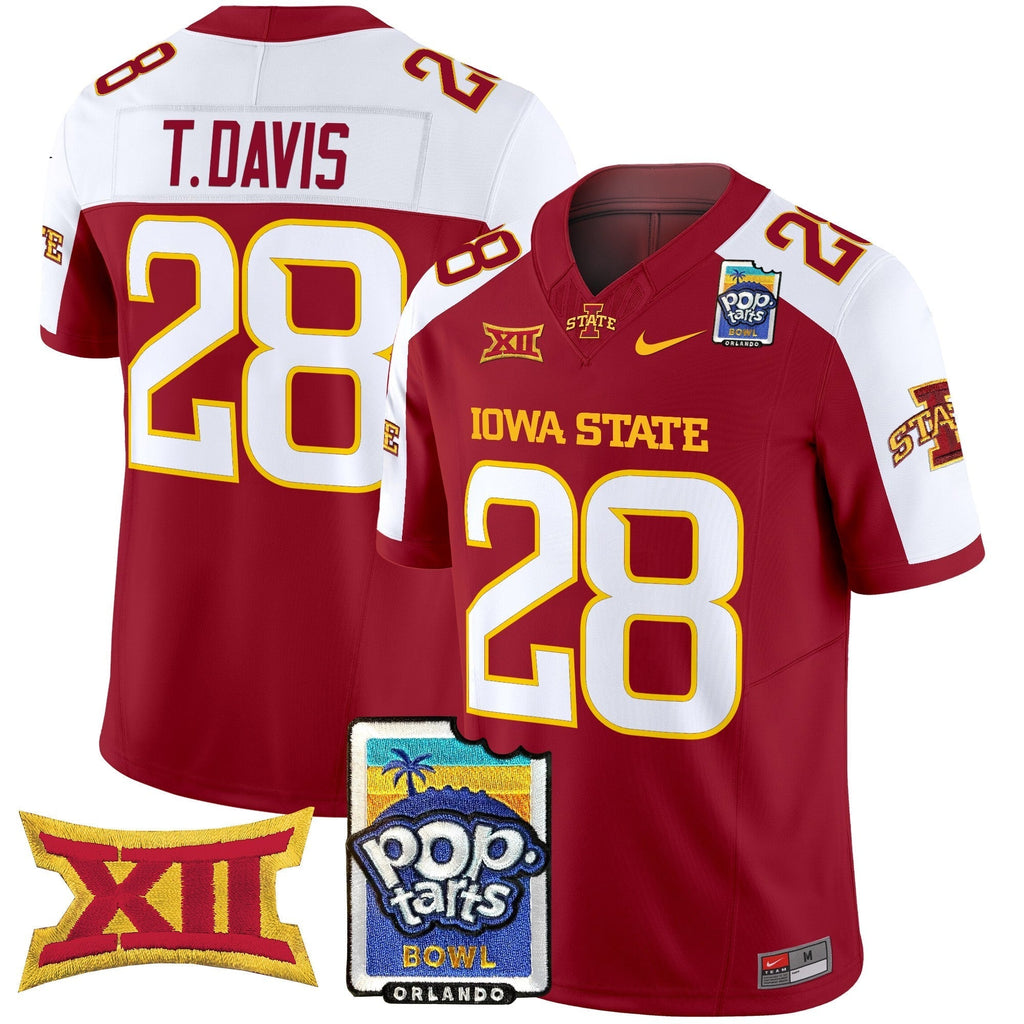 Men Iowa State Cyclones 2025 PopTarts Bowl Patch Vapor Limited Jersey - All Stitched