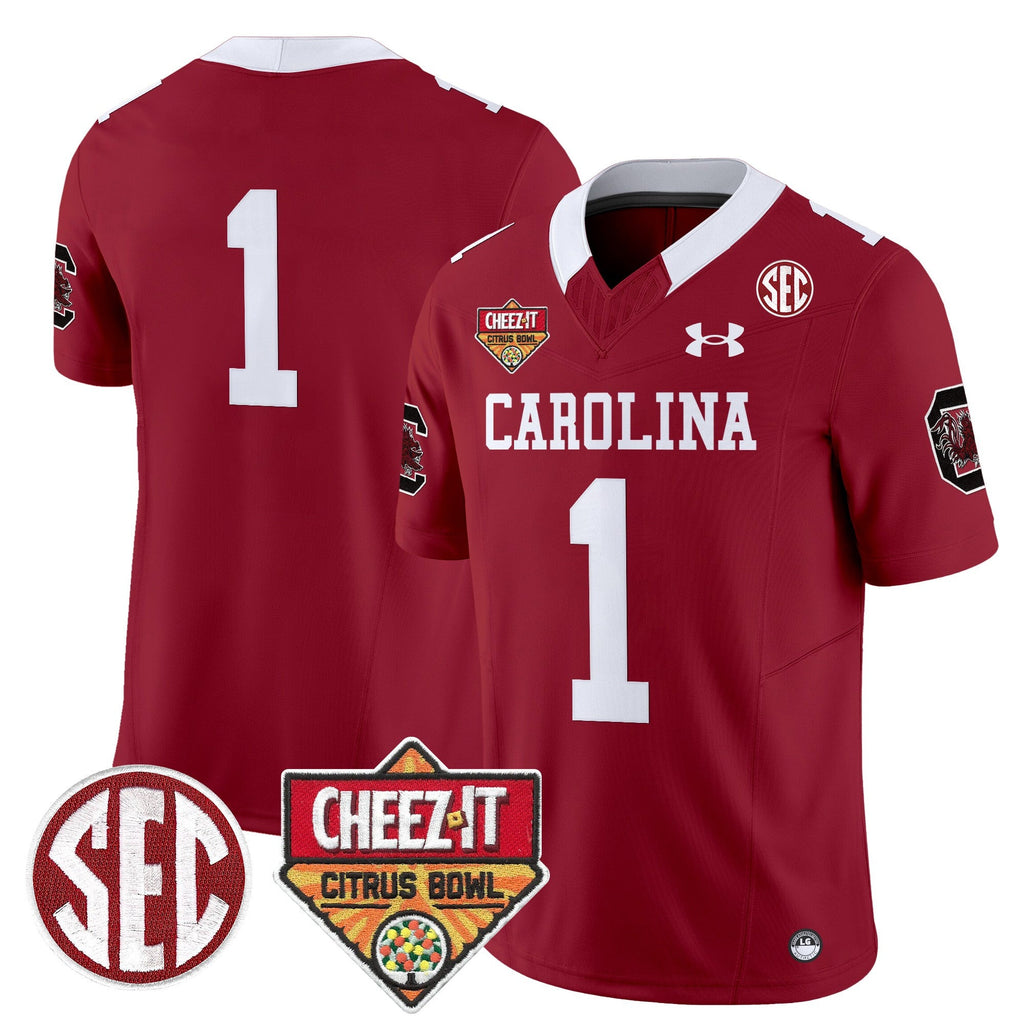 Men South Carolina Gamecocks 1980 Throwback Cheez-It Citrus Bowl Patch Vapor Limited Jersey - All Stitched