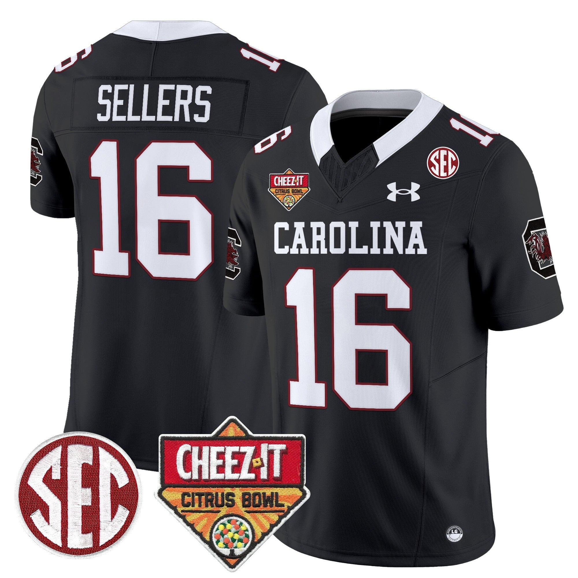 Men South Carolina Gamecocks 1980 Throwback Cheez-It Citrus Bowl Patch Vapor Limited Jersey - All Stitched