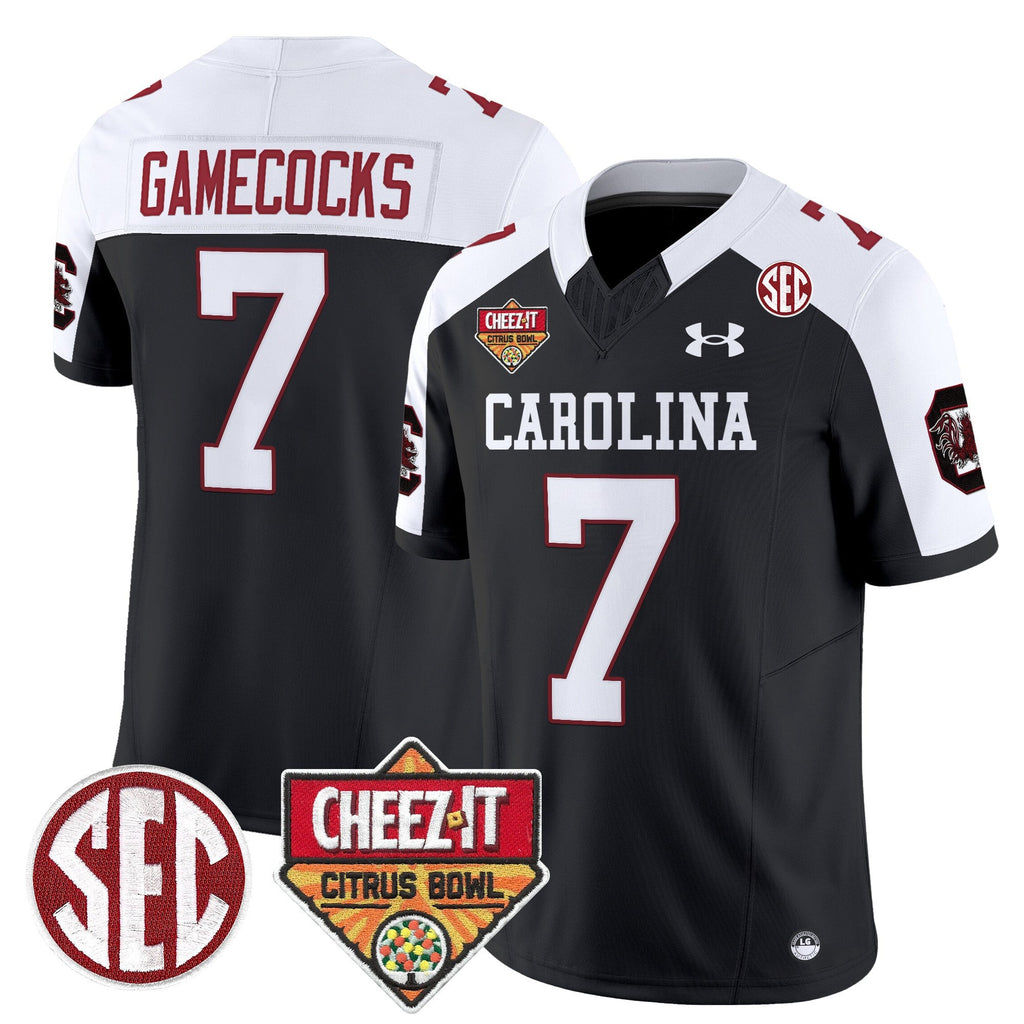 Men South Carolina Gamecocks 1980 Throwback Cheez-It Citrus Bowl Patch Vapor Limited Jersey - All Stitched