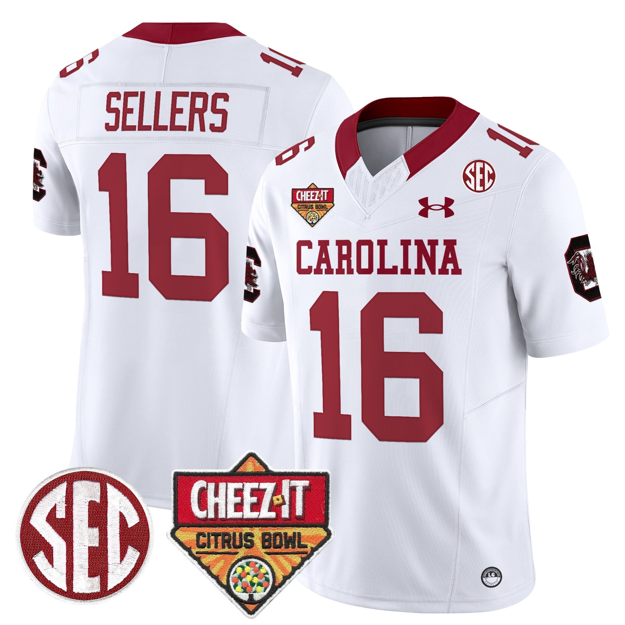 Men South Carolina Gamecocks 1980 Throwback Cheez-It Citrus Bowl Patch Vapor Limited Jersey - All Stitched