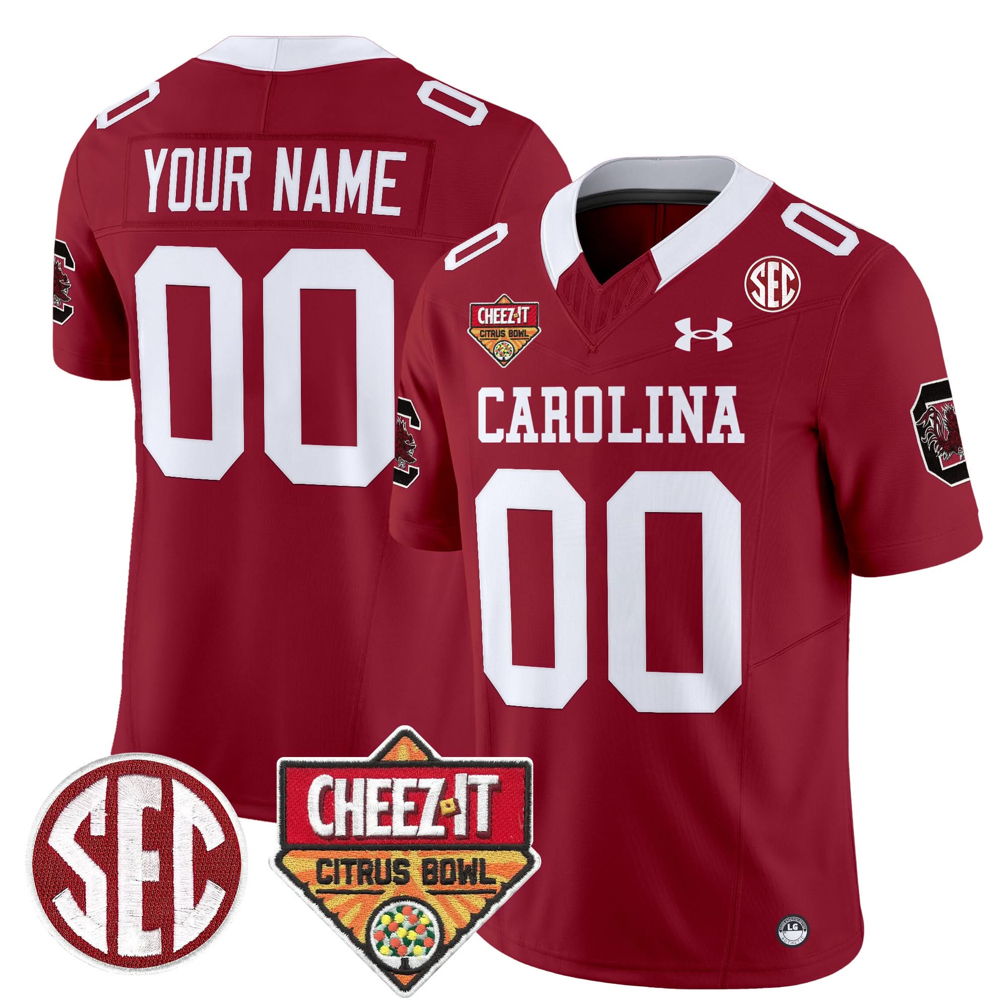 Custom South Carolina Gamecocks Jersey 1980 Throwback Cheez-It Citrus Bowl Patch Stitched All Colors