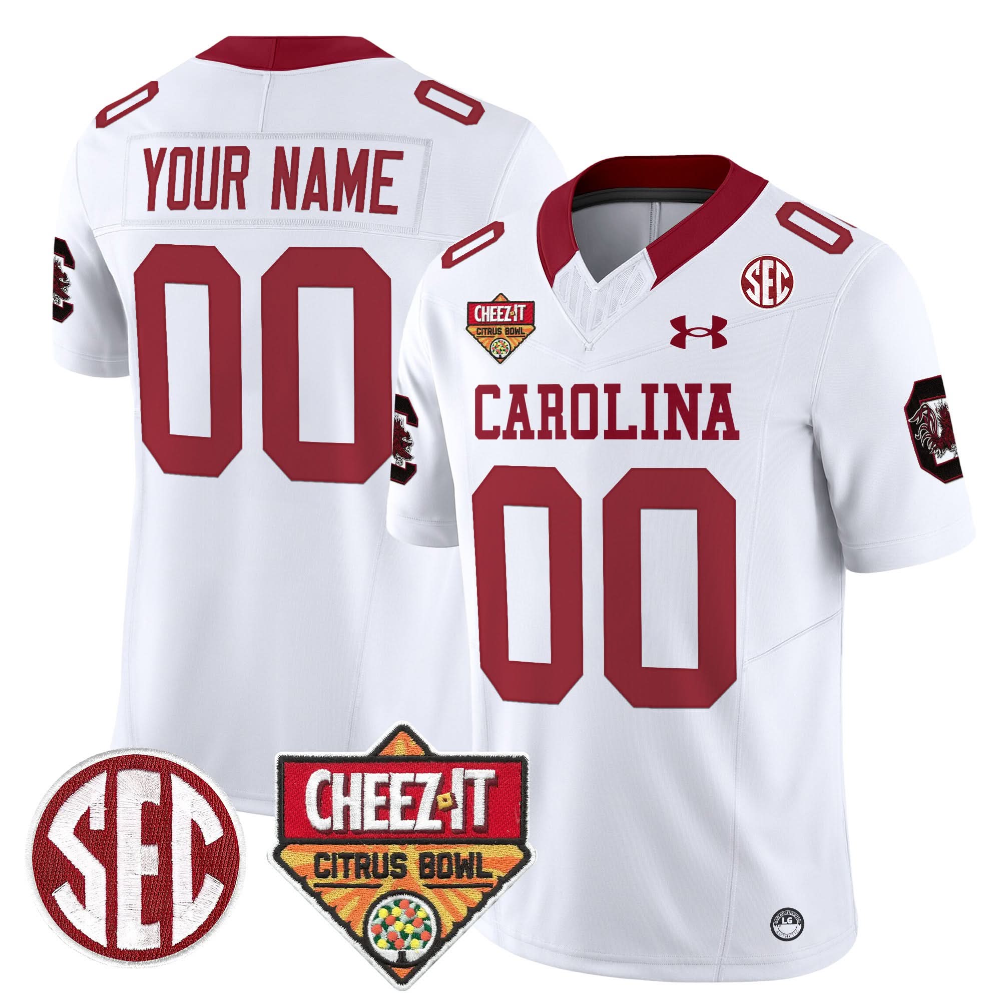 Custom South Carolina Gamecocks Jersey 1980 Throwback Cheez-It Citrus Bowl Patch Stitched All Colors