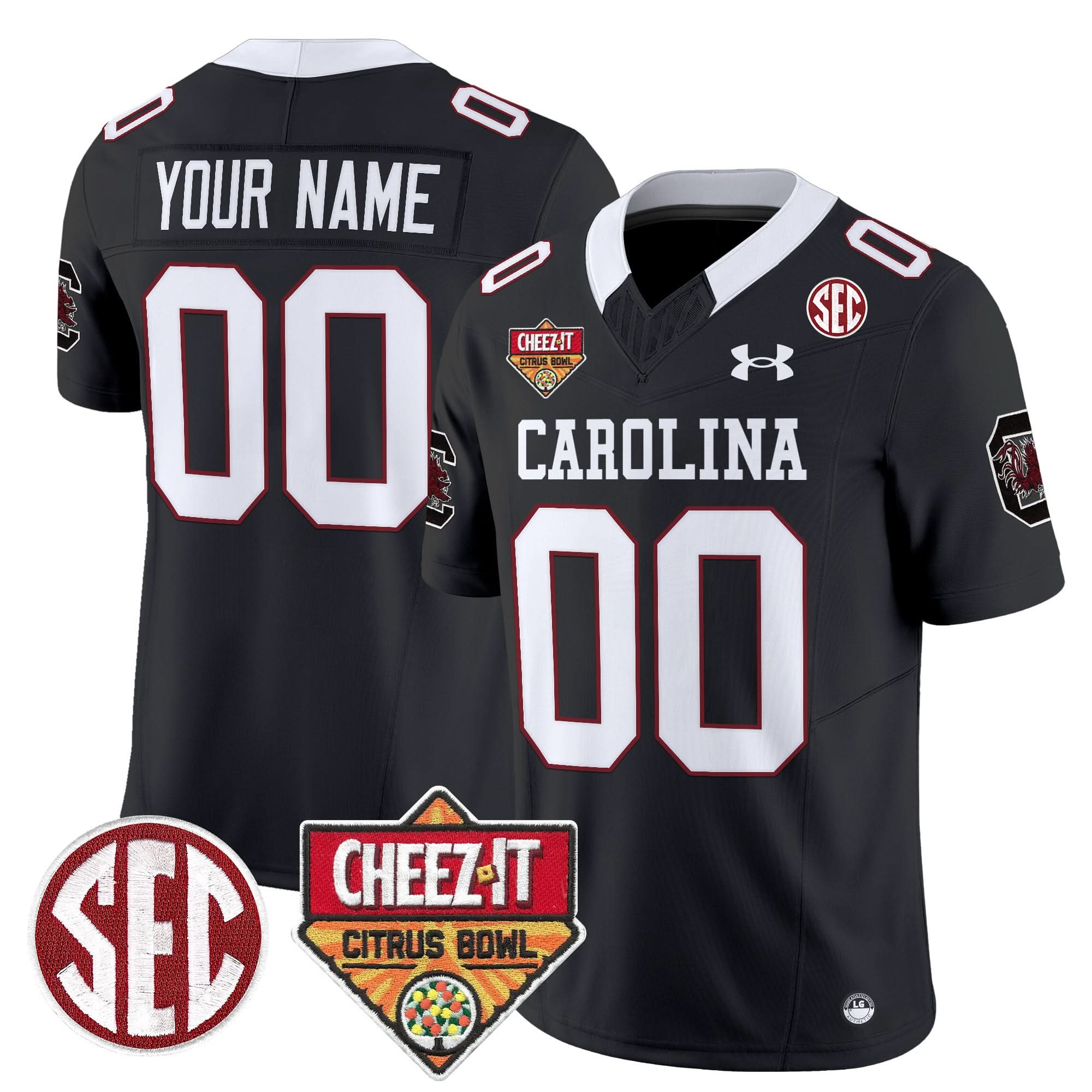 Custom South Carolina Gamecocks Jersey 1980 Throwback Cheez-It Citrus Bowl Patch Stitched All Colors