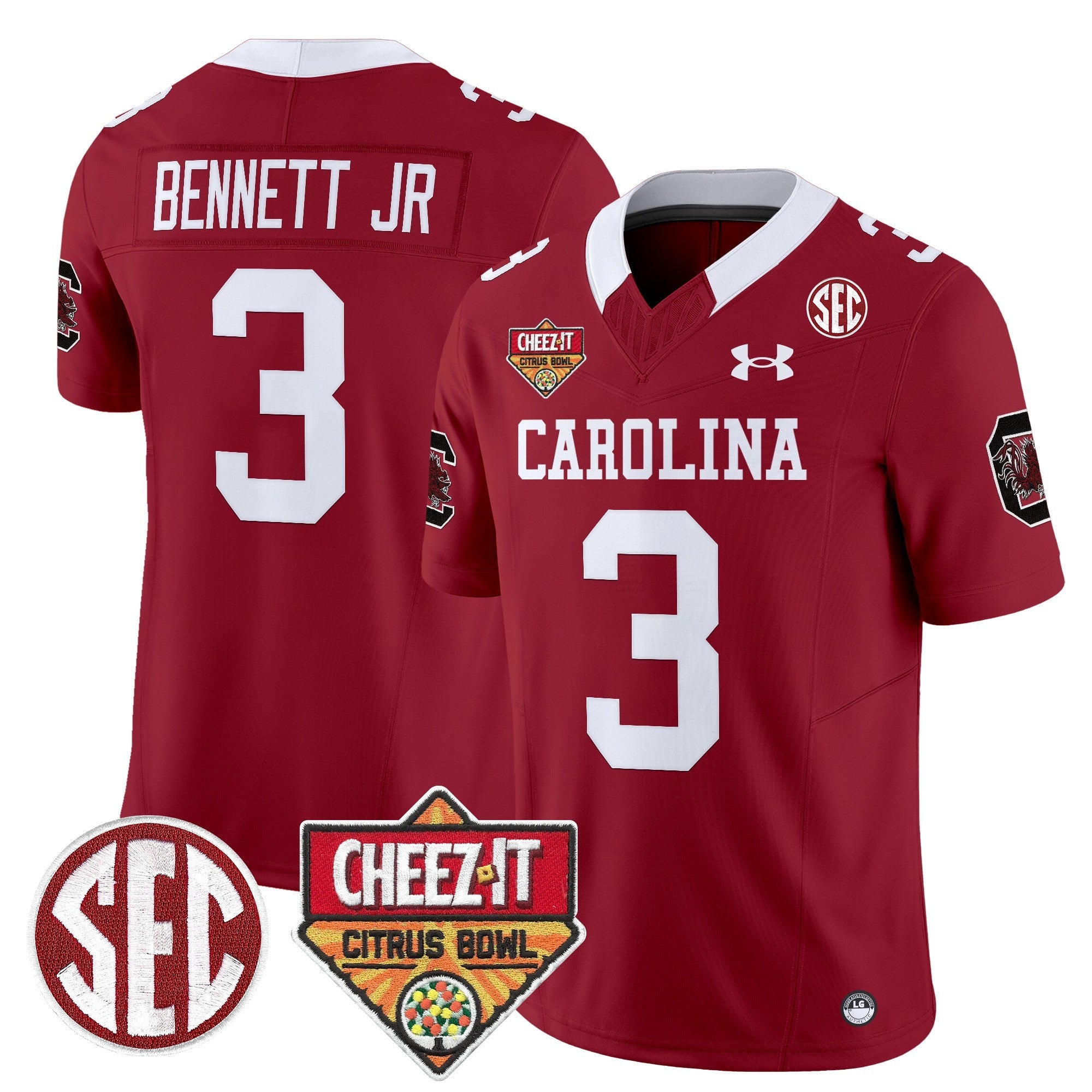 Men South Carolina Gamecocks 1980 Throwback Cheez-It Citrus Bowl Patch Vapor Limited Jersey - All Stitched