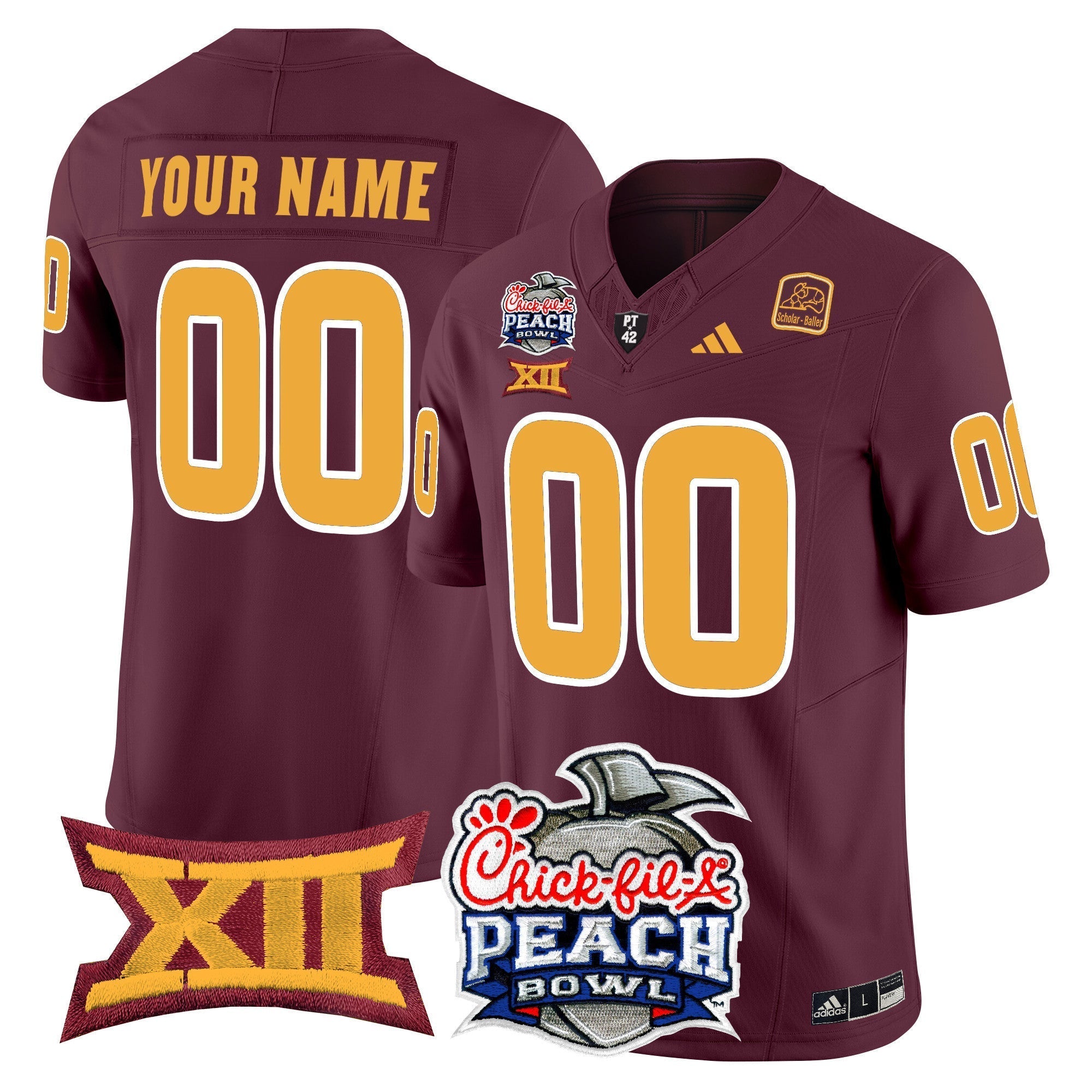 Custom Arizona State Sun Devils 2025 Peach Bowl Vapor Limited Jersey - All Stitched