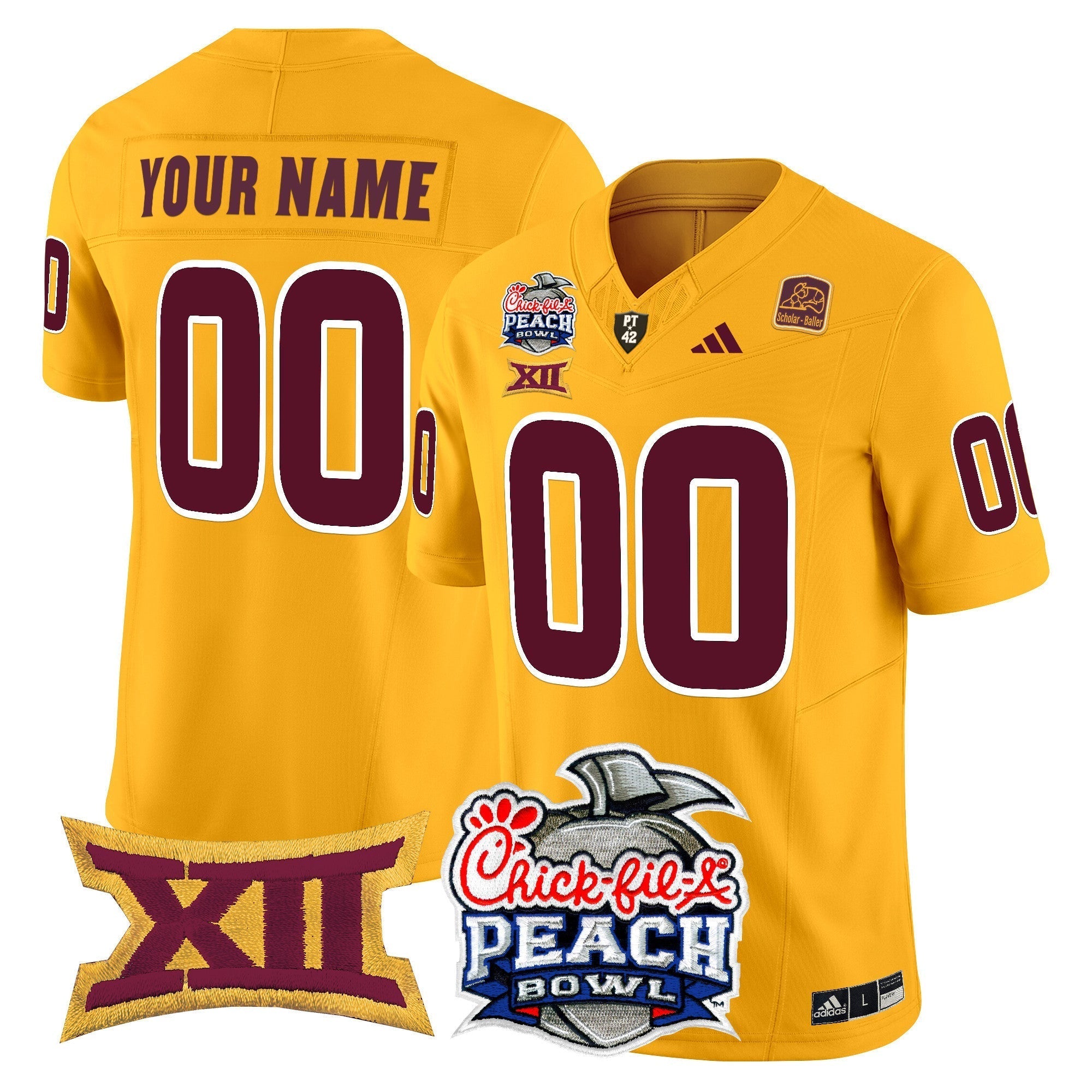 Custom Arizona State Sun Devils 2025 Peach Bowl Vapor Limited Jersey - All Stitched