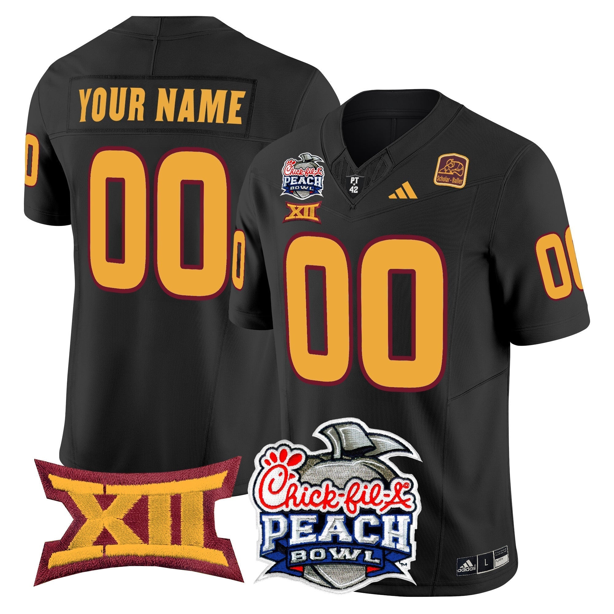 Custom Arizona State Sun Devils 2025 Peach Bowl Vapor Limited Jersey - All Stitched