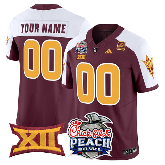 Custom Arizona State Sun Devils 2025 Peach Bowl Vapor Limited Jersey - All Stitched